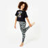 Girl's Modern Dance High-Waisted Leggings - Celadon Green/Smoky Black