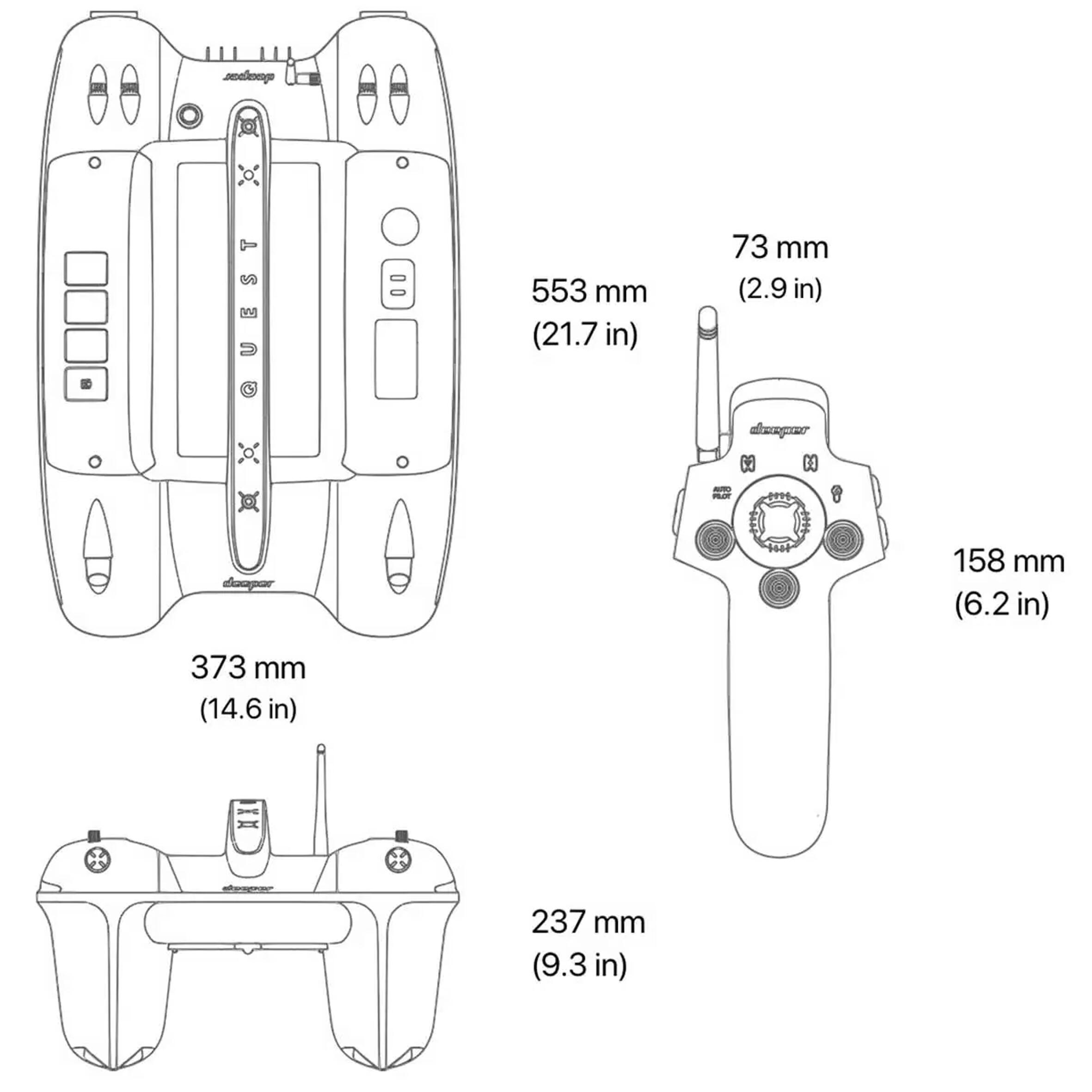 Bateau Amorceur Deeper Quest Avec Sondeur Chirp+ Gps Intégré 11/21