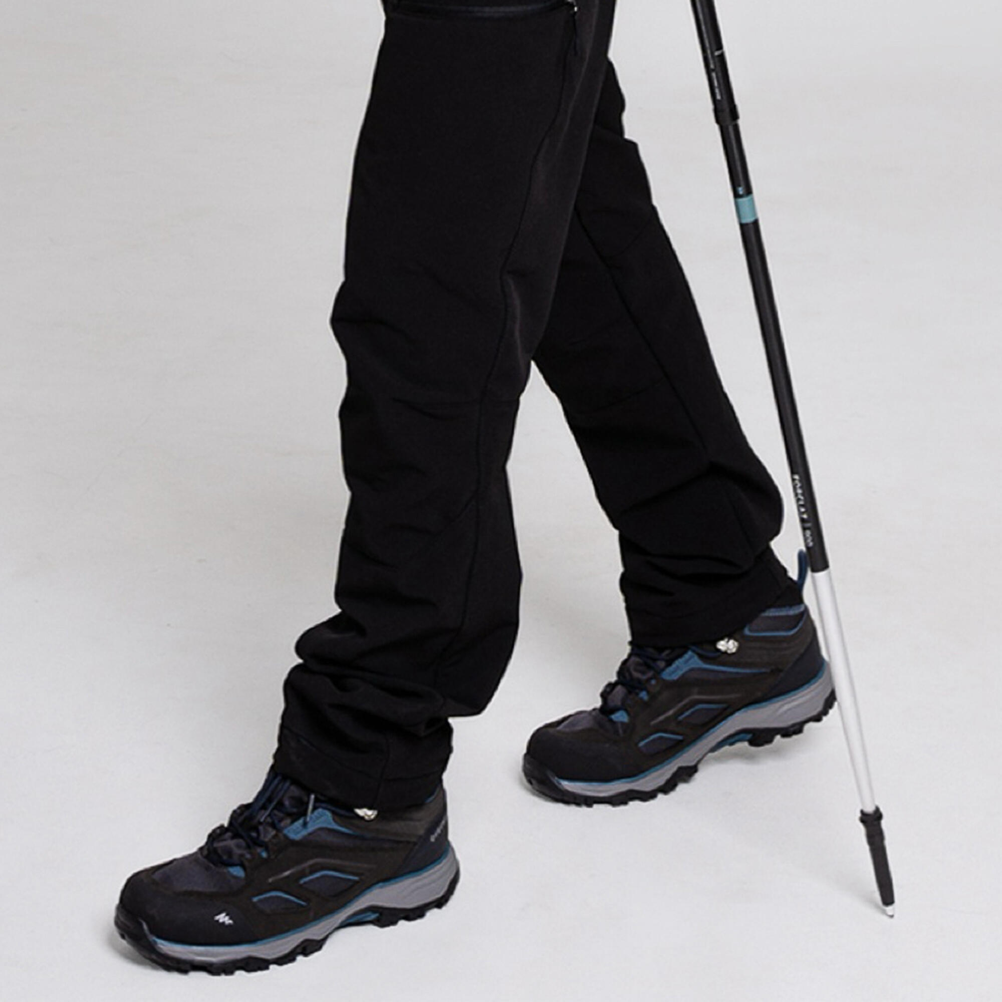 Men Mid Ankle Waterproof Hiking Shoes with Non-Slip Outsole Black - MH100