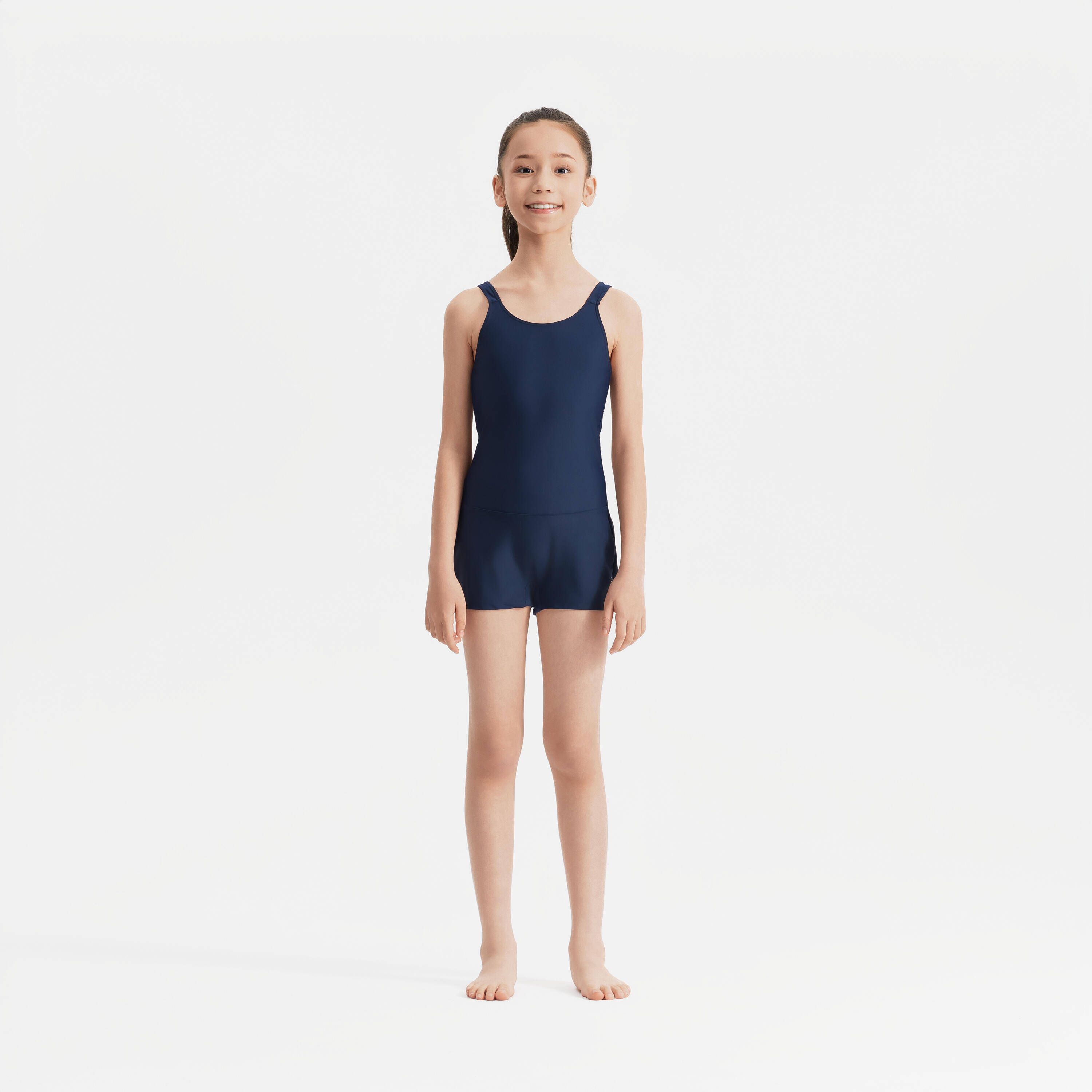 Girls' 1-Piece Shorty Swimsuit Secure Fit & Quick-Dry Blue -  1