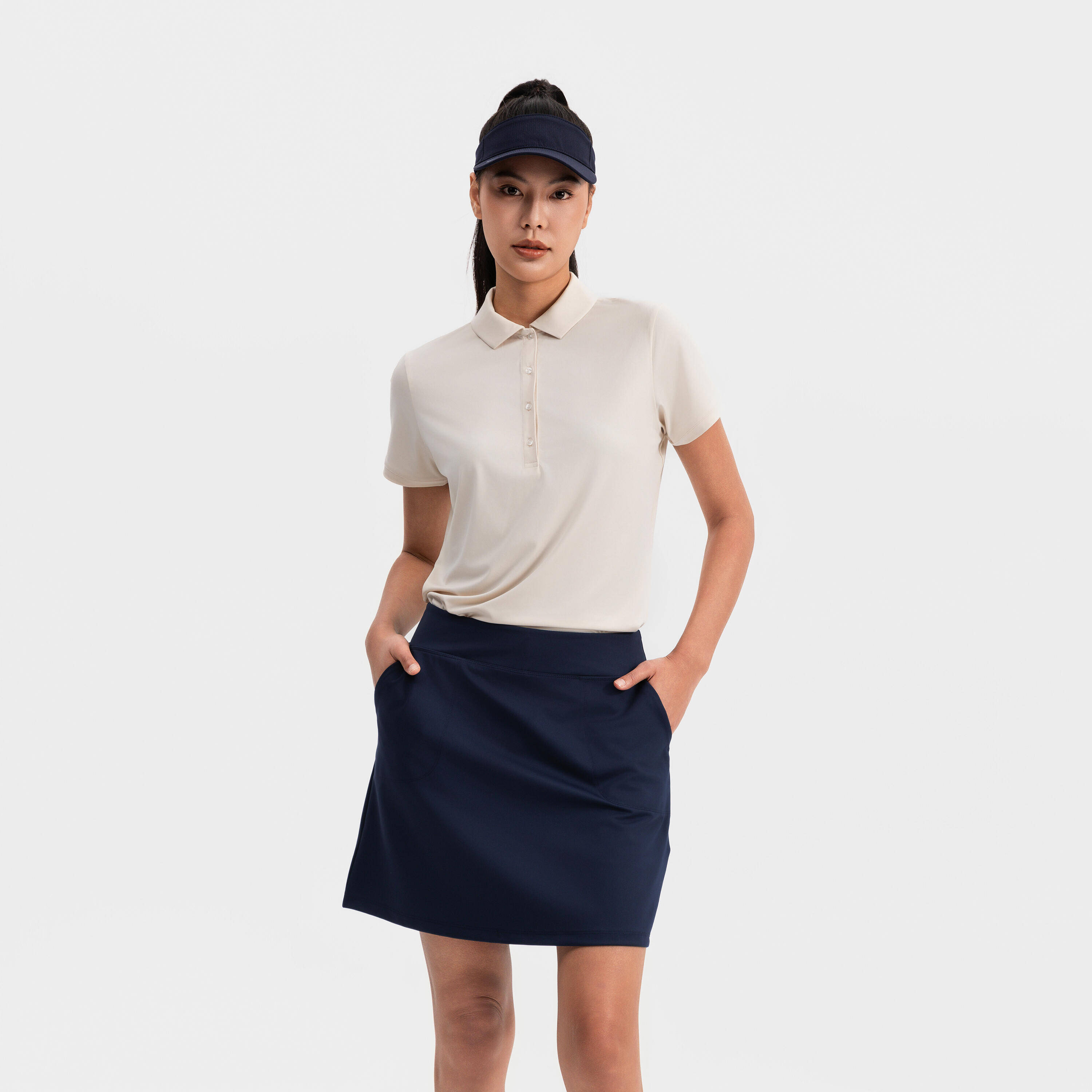 Women’s golf skirt WW500 navy blue -  4