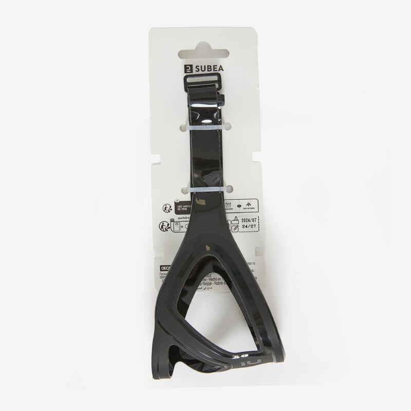 Black free-diving, spearfishing mask strap