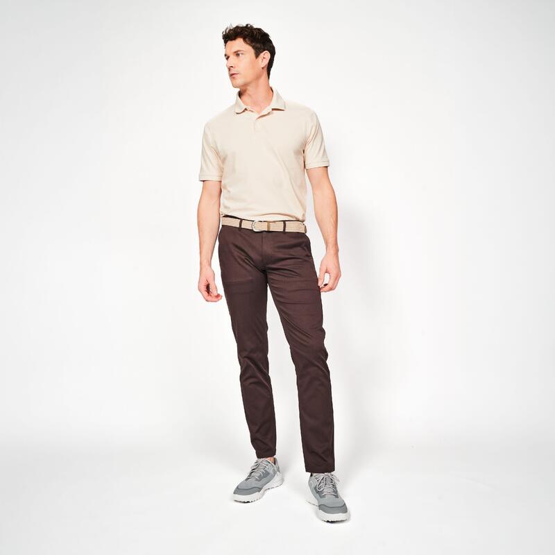 Pantalon golf chino bumbac MW500 Maro Bărbați
