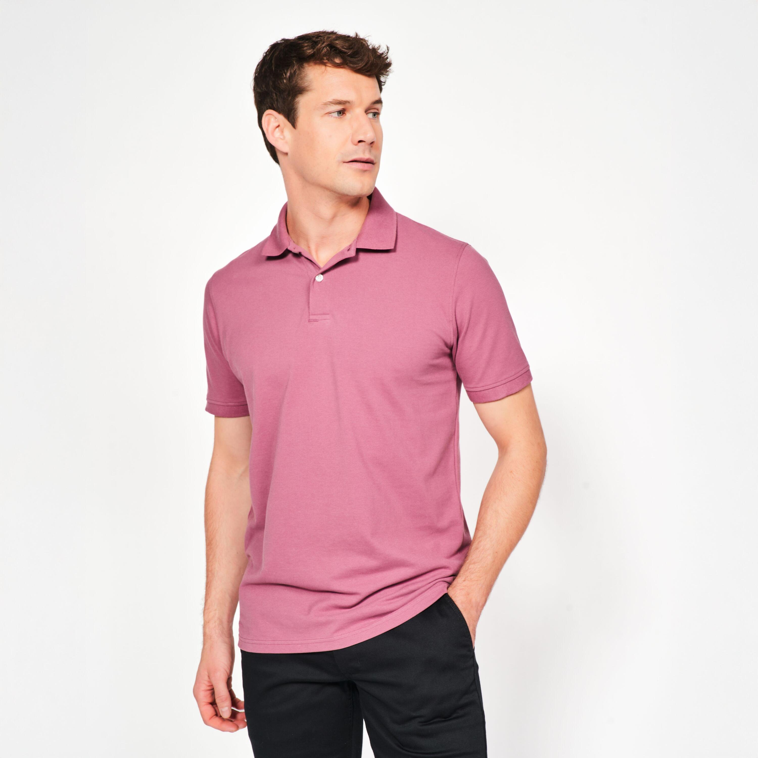 Polo golf uomo MW 500 rosa scuro 19/27
