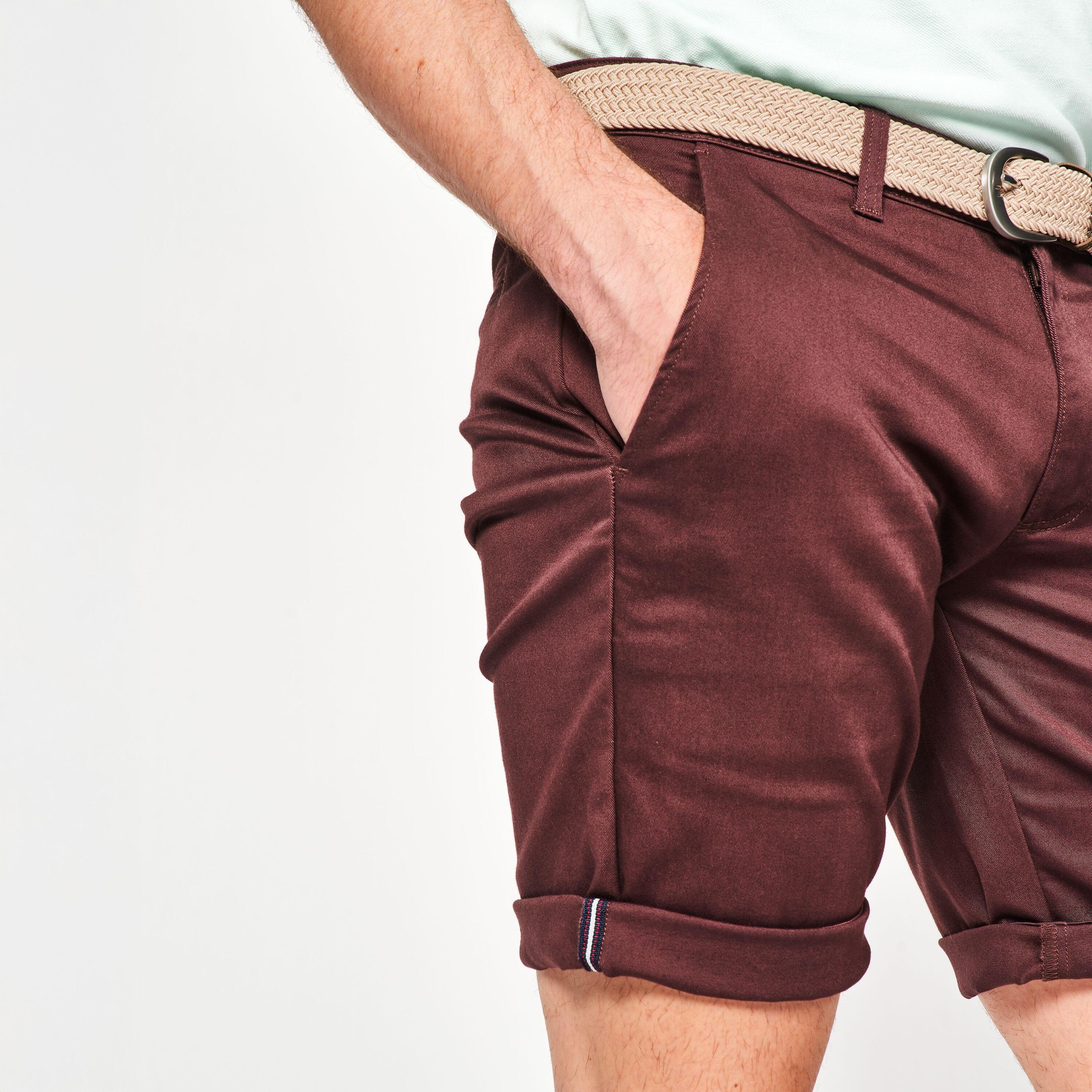 Seconde vie - Short chino coton golf Homme, MW500 marron 3/5
