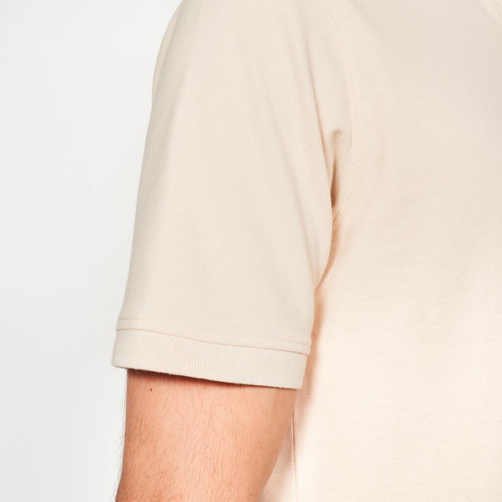 Golf cotton short sleeve polo shirt beige