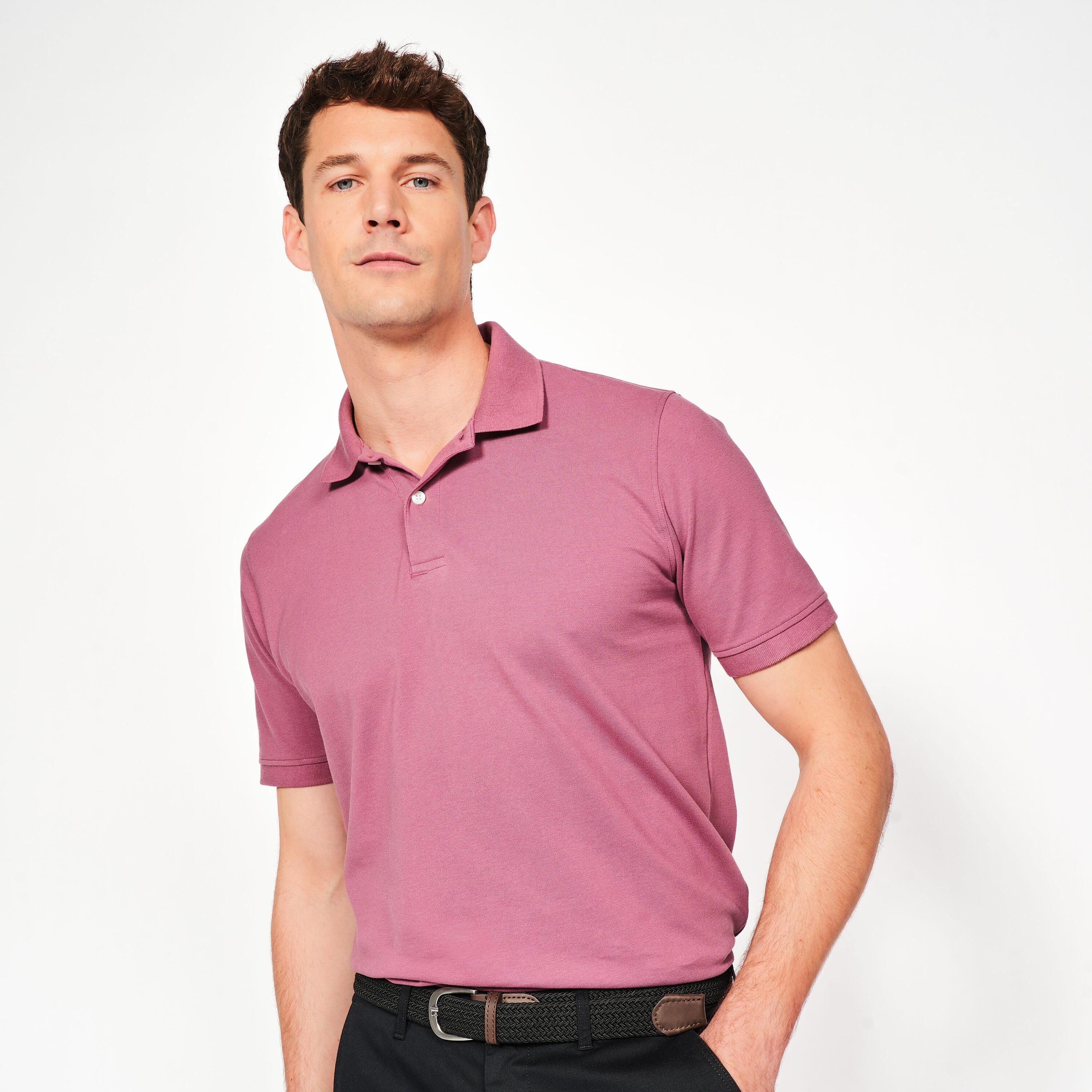 Polo golf uomo MW 500 rosa scuro 24/27