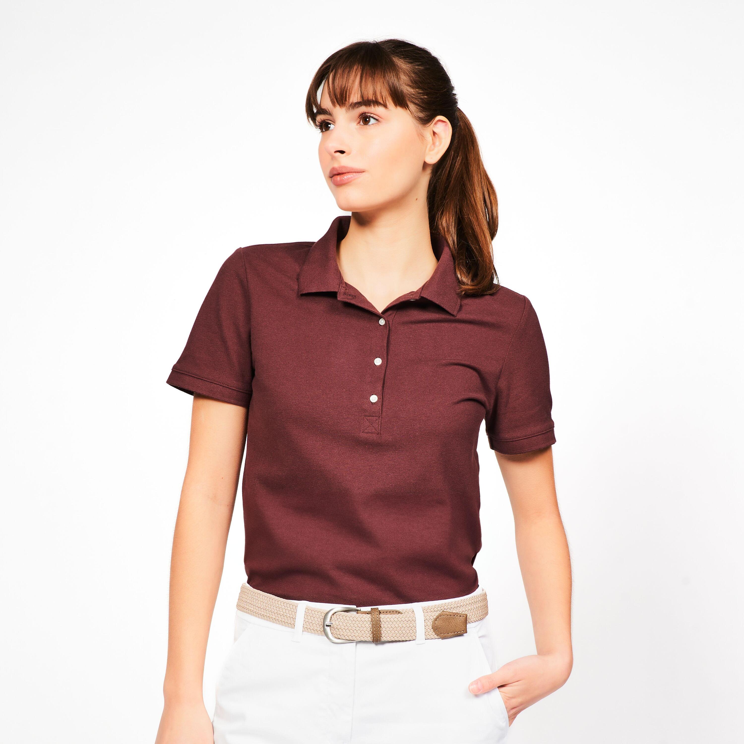 Polo golf donna MW 500 marrone scuro 14/17