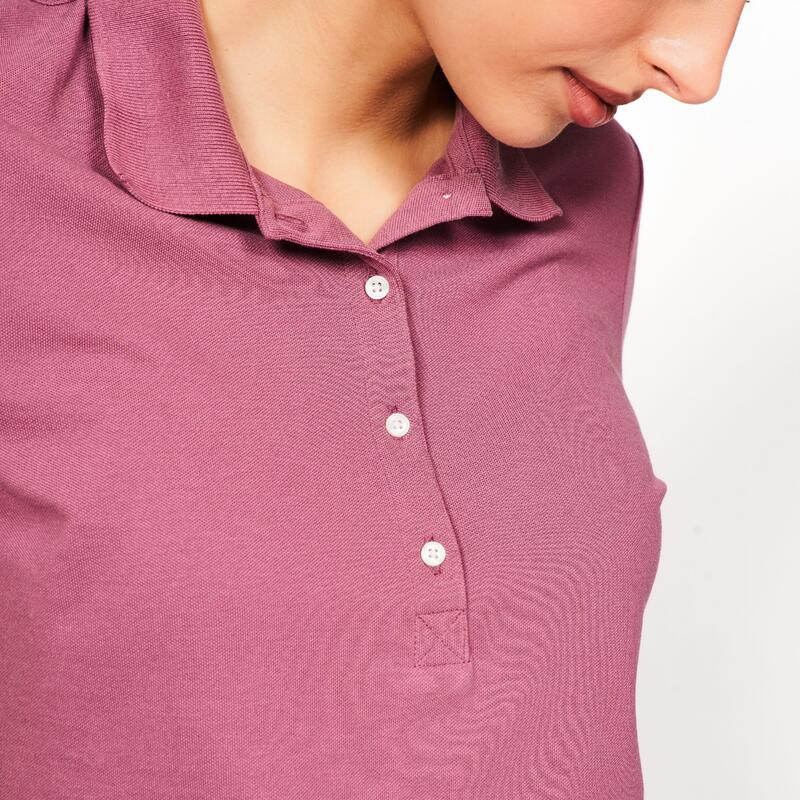 Polo golf en coton polyester manches courtes femme, MW500 rose foncé