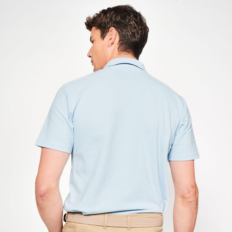 Erkek Kısa Kollu Pamuklu Golf Polo Tişörtü - Mavi - MW100
