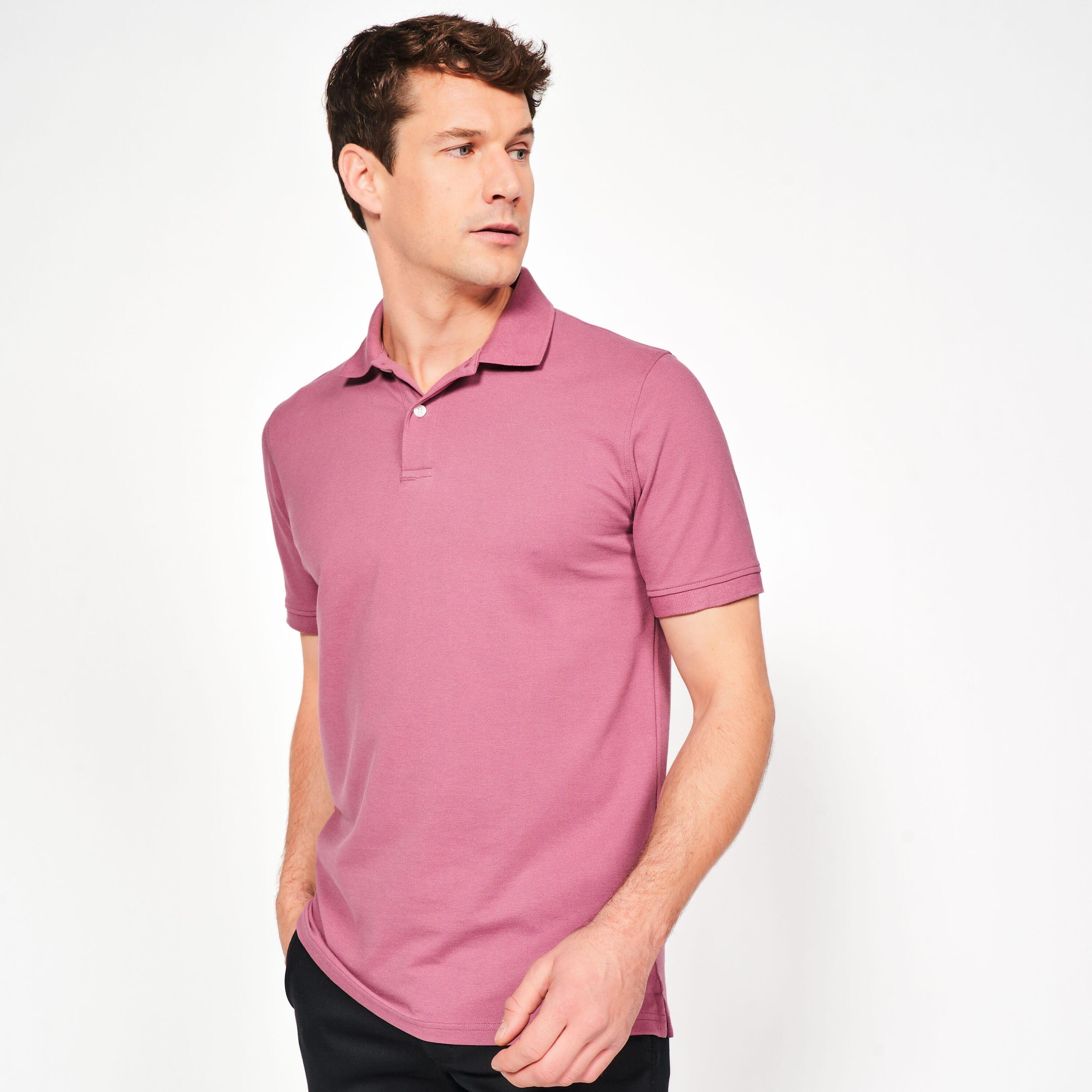 Polo golf uomo MW 500 rosa scuro 18/27