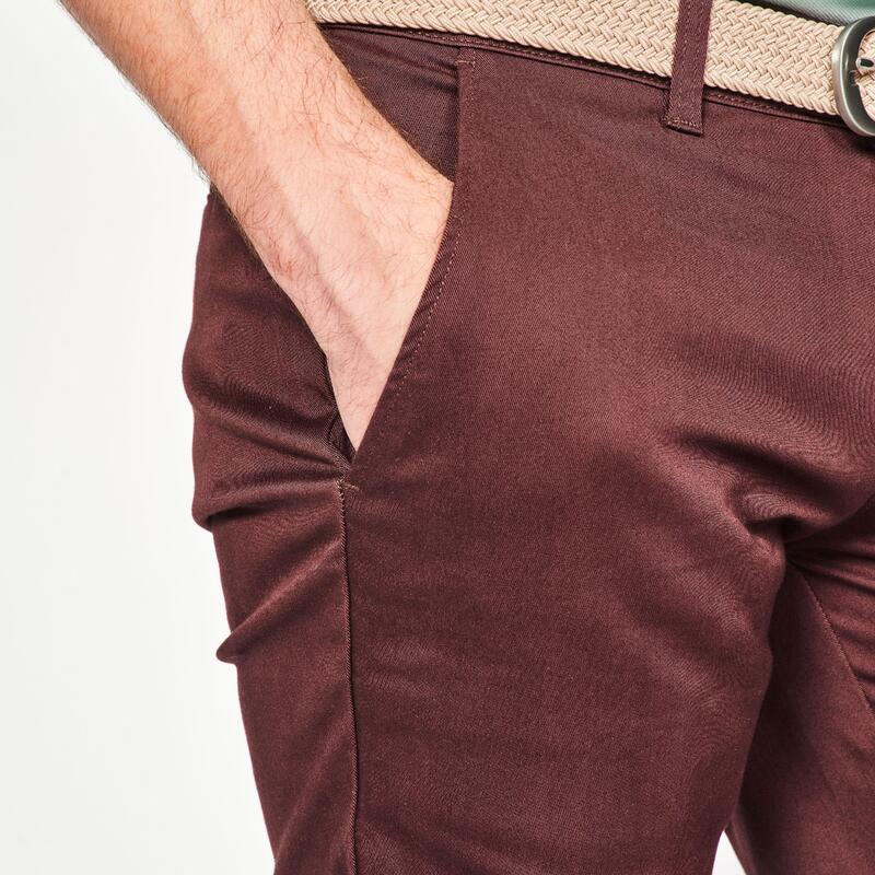 Pantalon scurt chino bumbac golf MW500 Maro Bărbați