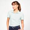 Women’s golf short sleeve polyester cotton polo shirt, MW500 pale green