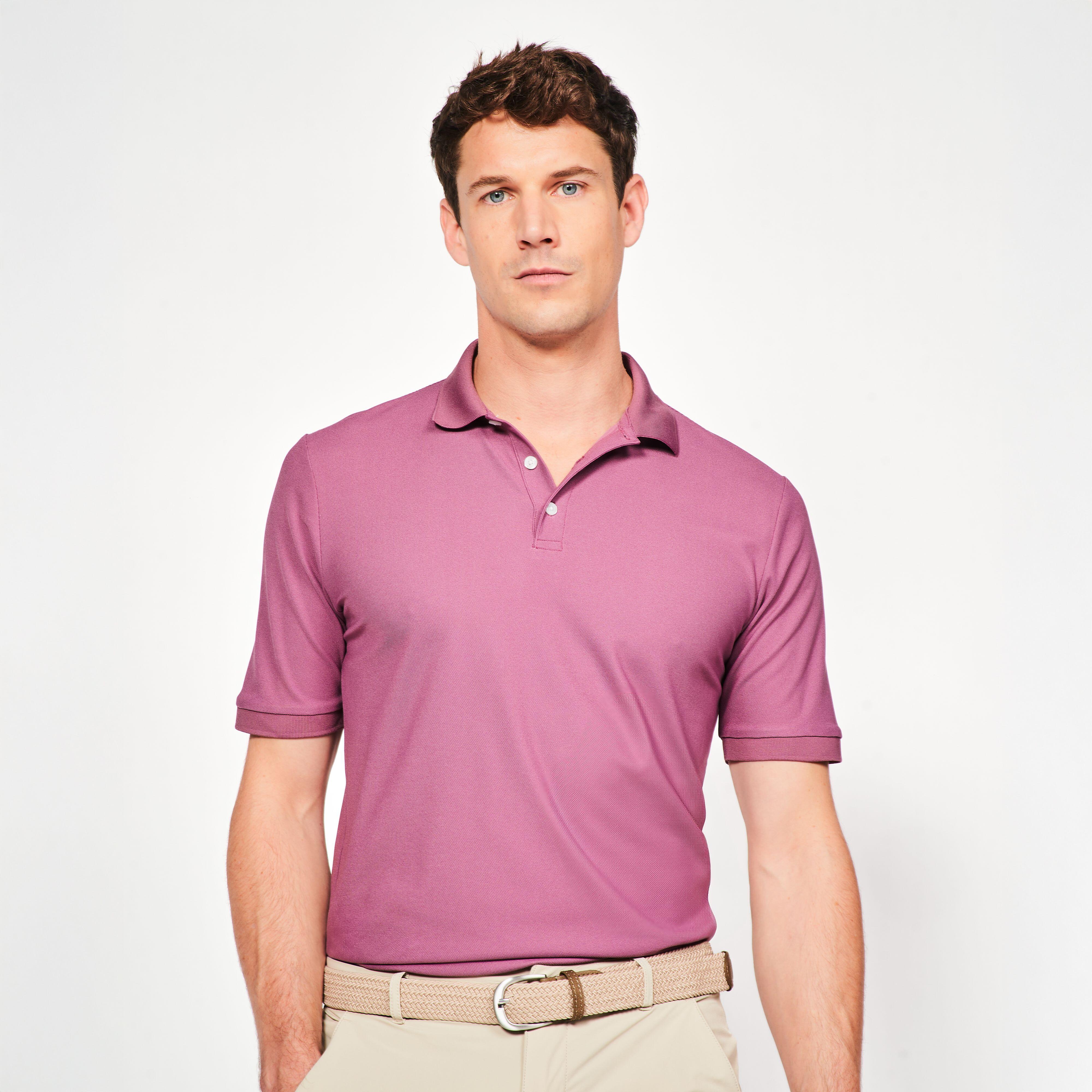 Men’s short-sleeved golf polo shirt - WW500 burgundy