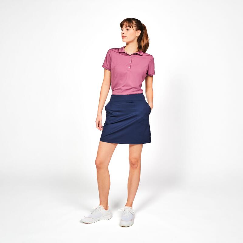 Polo golf manches courtes femme, WW500 rose foncé