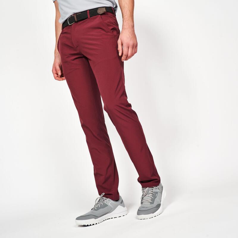 Pantalon golf chino WW500 Bordo Bărbați