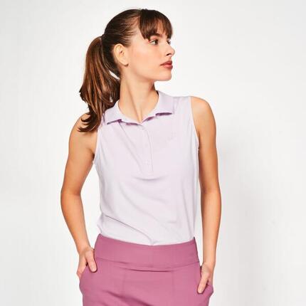 Damen Golf Poloshirt ärmellos - WW500 pastellrosa