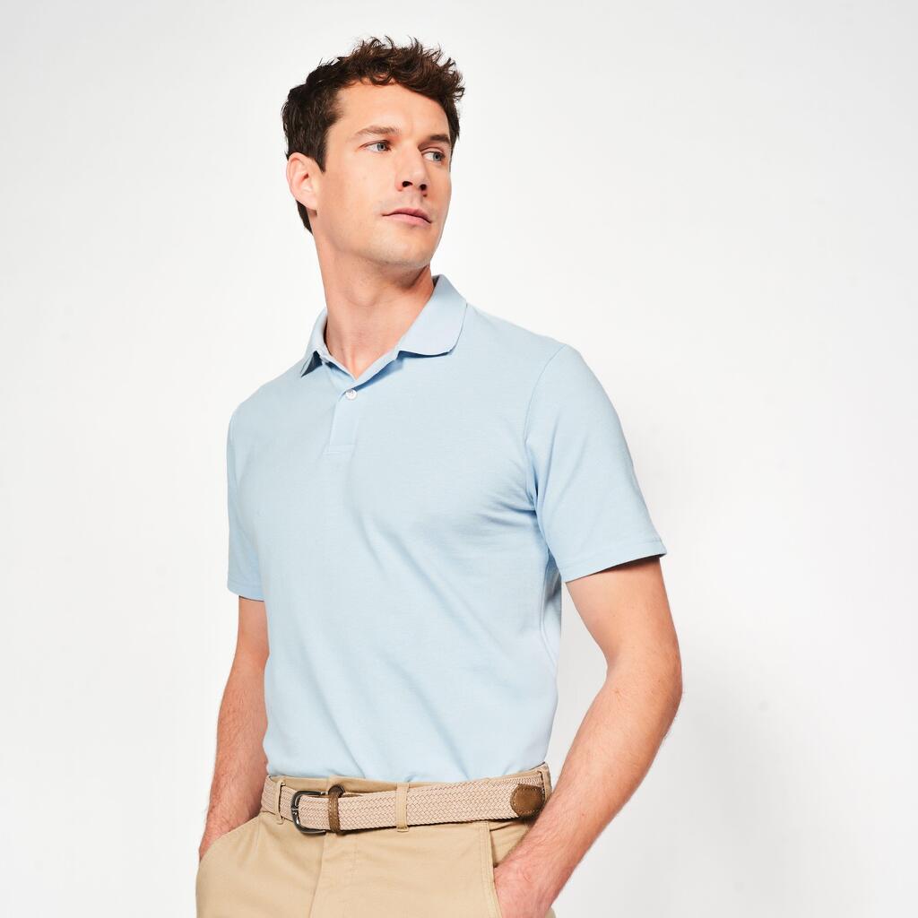 Polo de golf coton manches courtes homme, MW100 bleu