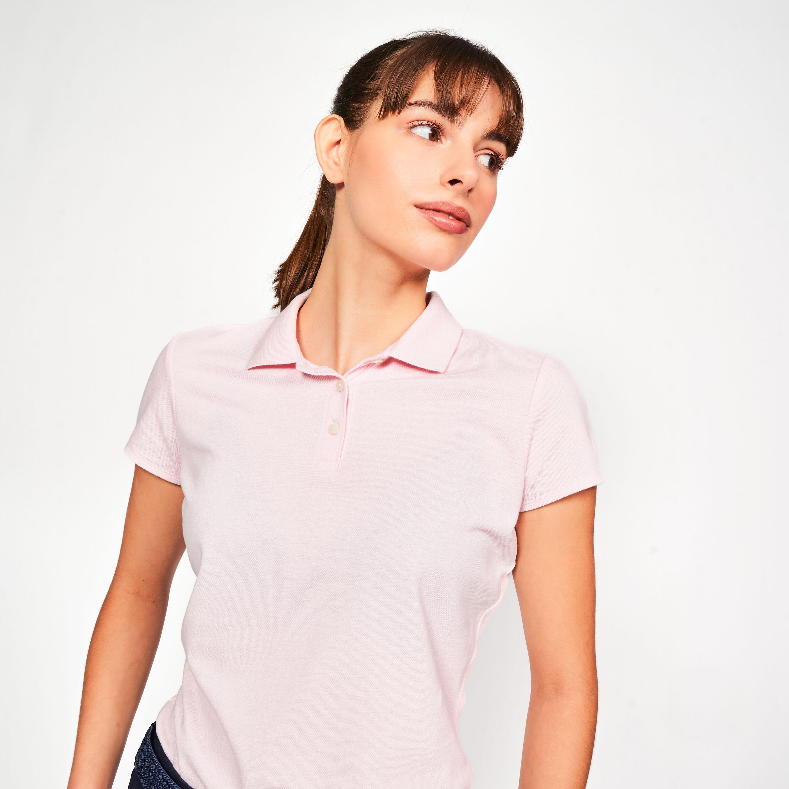 Pantalón de golf de algodón azul marino para mujer MW500 17/20