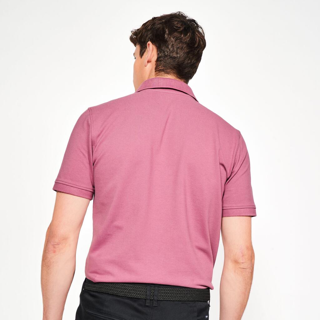 Polo de golf en coton polyester manches courtes homme, MW500 rose foncé