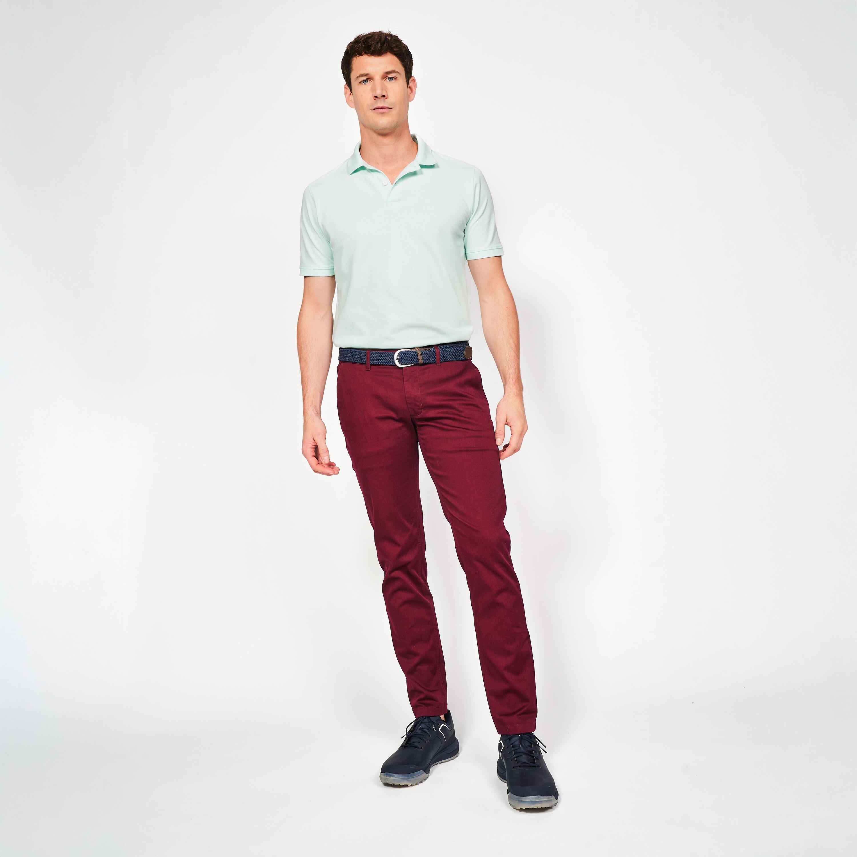 Calças de golf chino algodão homem, MW500 bordeaux 2/5