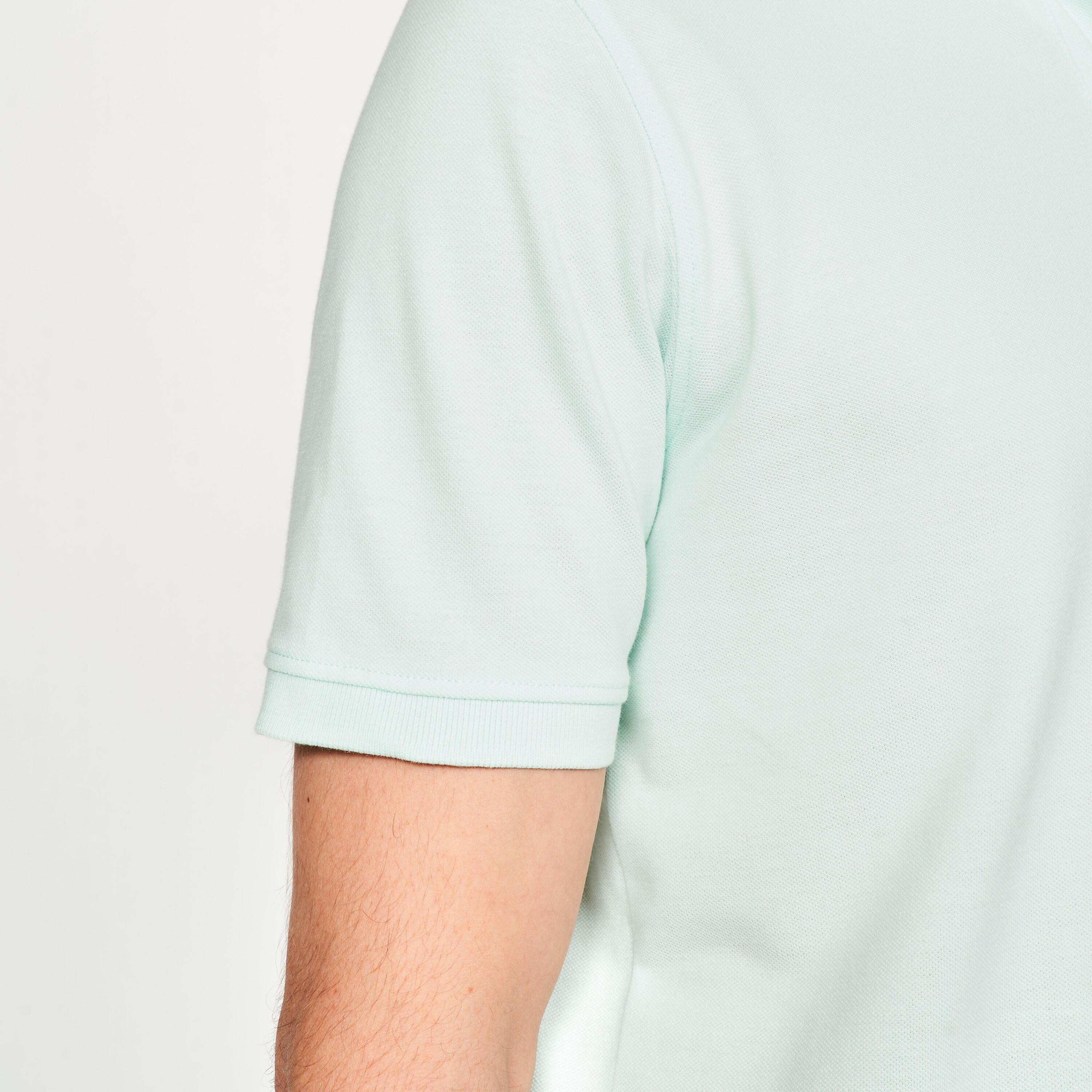 Polo de golf de algodón y poliéster manga corta hombre, MW500 verde claro 5/6