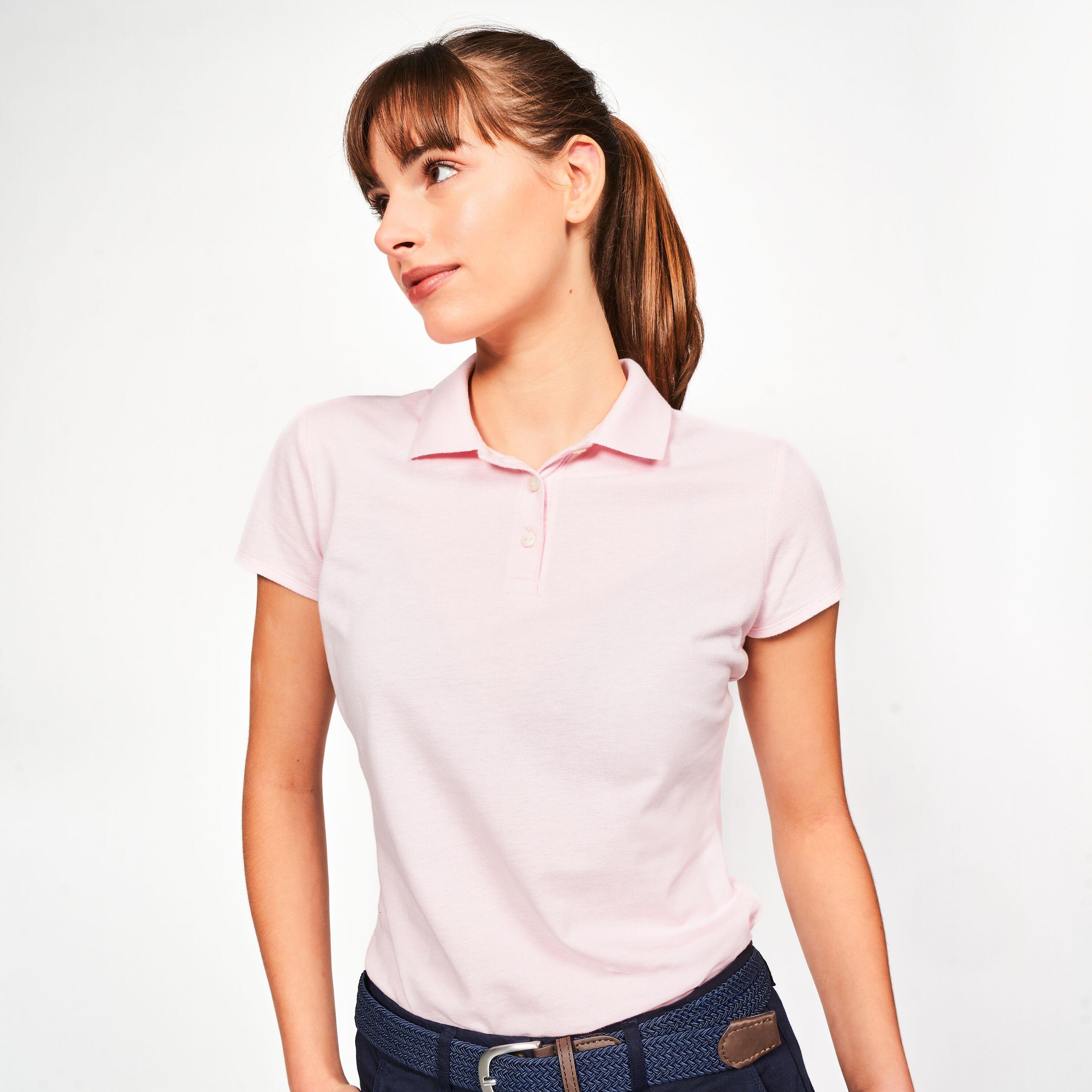 Pantalón de golf de algodón azul marino para mujer MW500 18/20