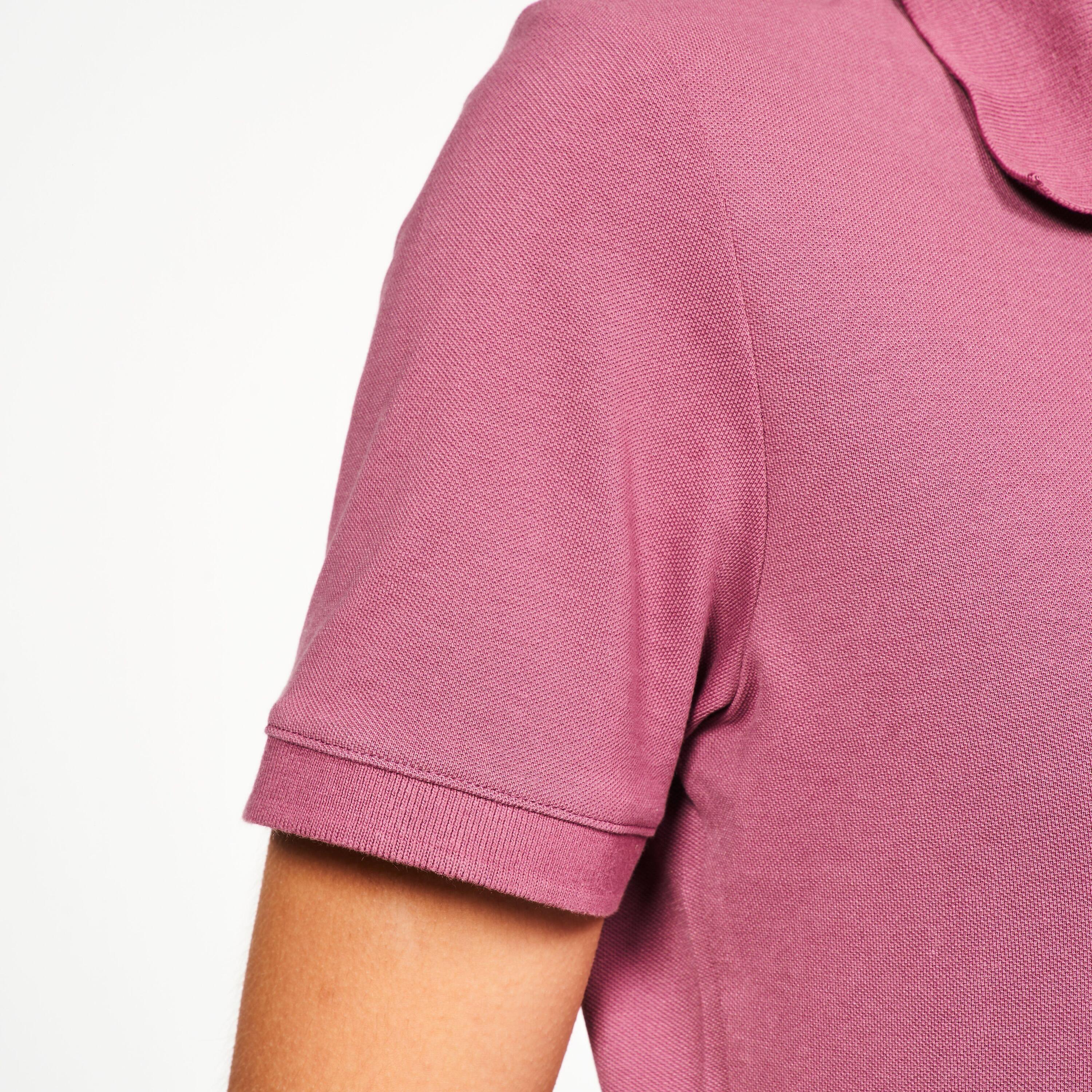 Polo golf en coton polyester manches courtes femme, MW500 rose foncé 5/6