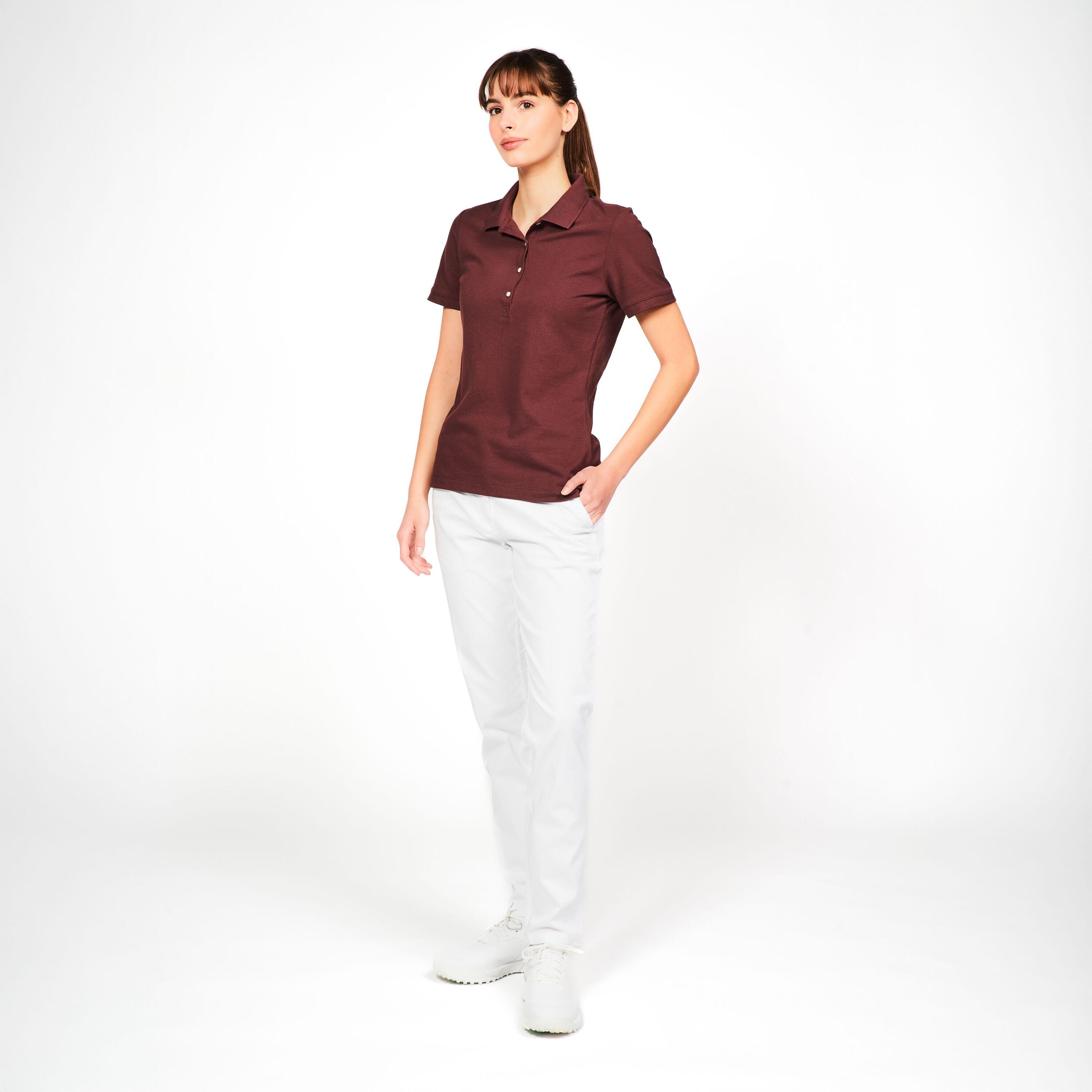 Polo golf donna MW 500 marrone scuro 12/17