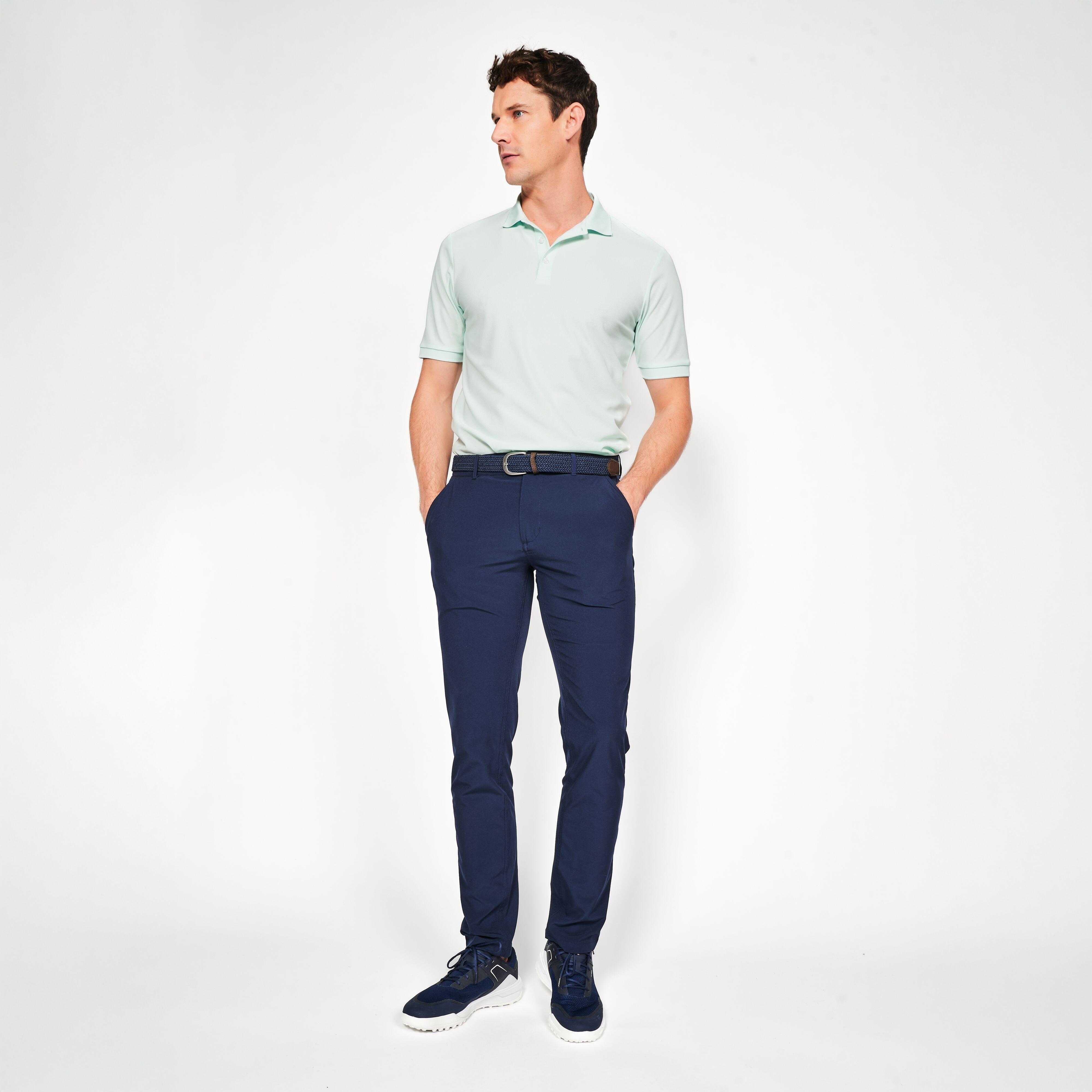 Men’s golf short sleeve polo shirt, WW500 pale green