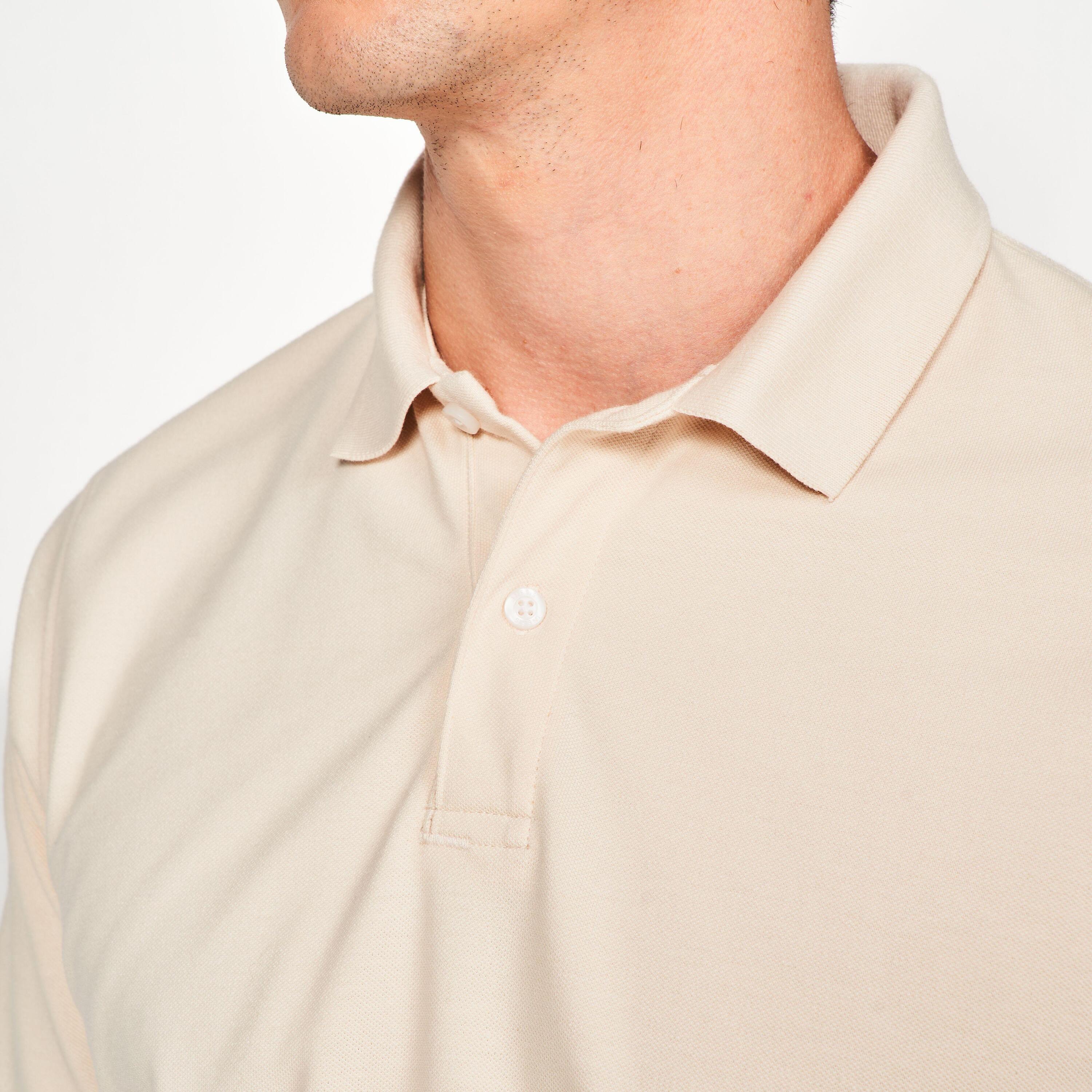 Golf Poloshirt kurzarm Baumwolle - MW500 beige  3/6