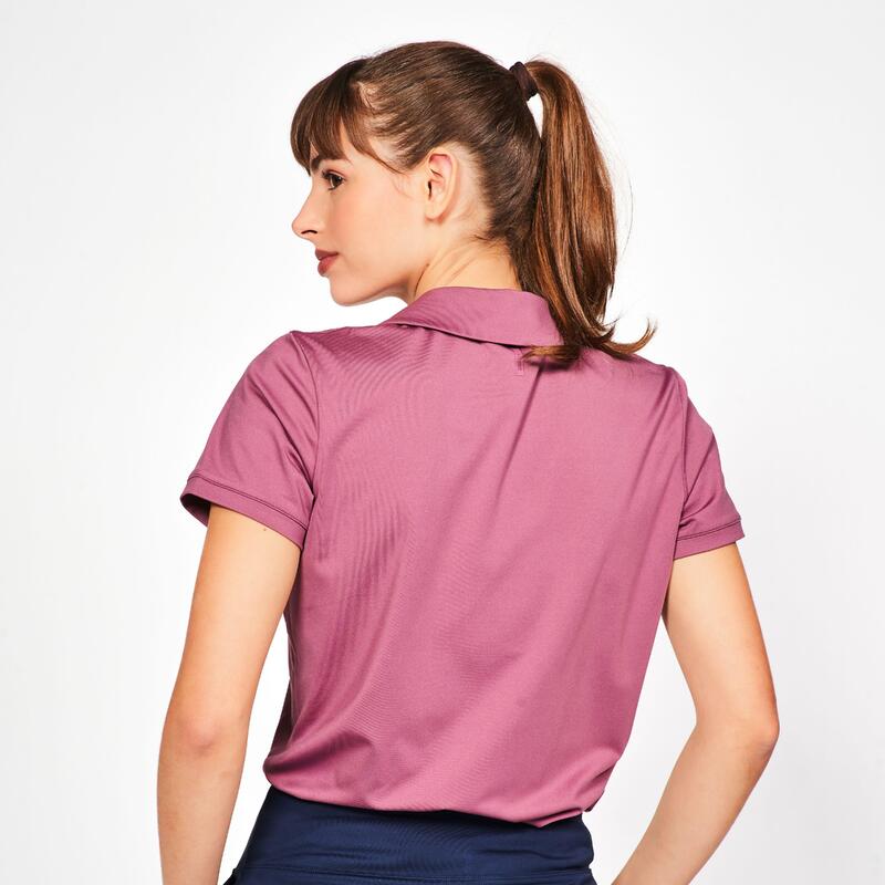 Polo golf manches courtes femme, WW500 rose foncé