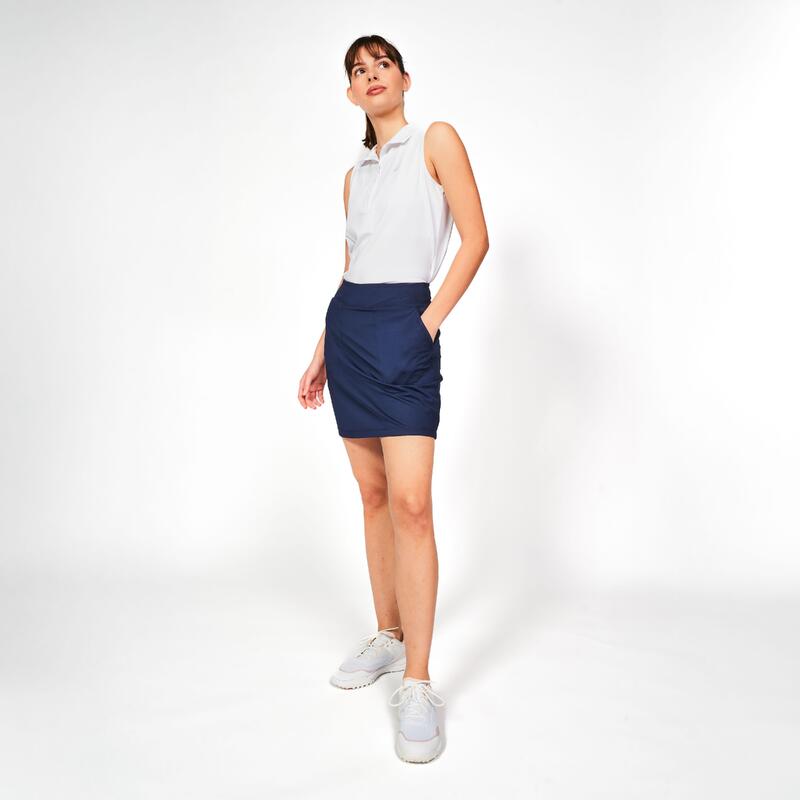 Polo de golf débardeur sans manches femme, WW500 blanc
