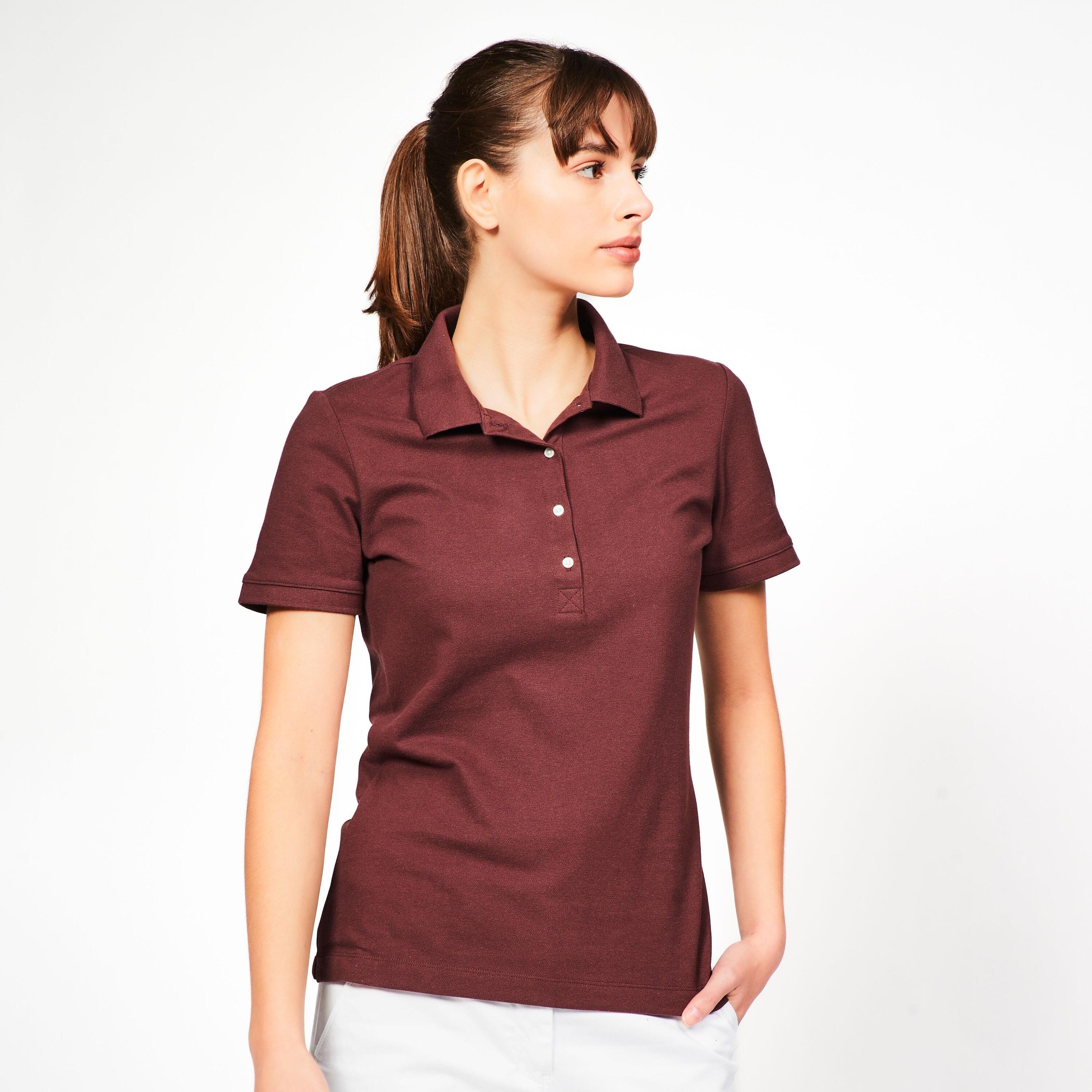 Polo golf donna MW 500 marrone scuro 11/17