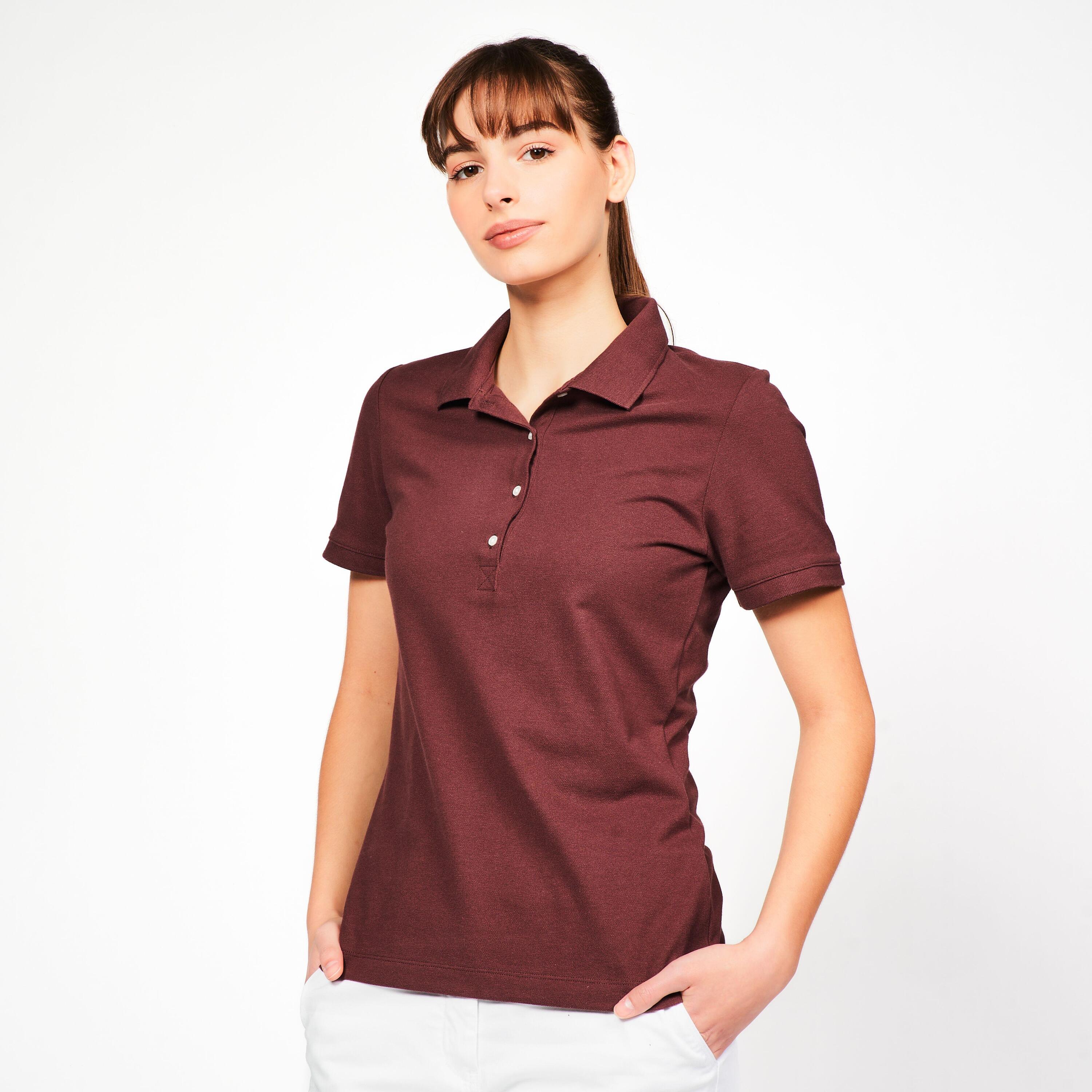 Polo golf donna MW 500 marrone scuro 10/17