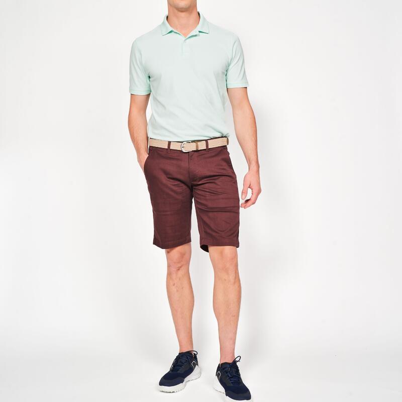 Pantalon scurt chino bumbac golf MW500 Maro Bărbați
