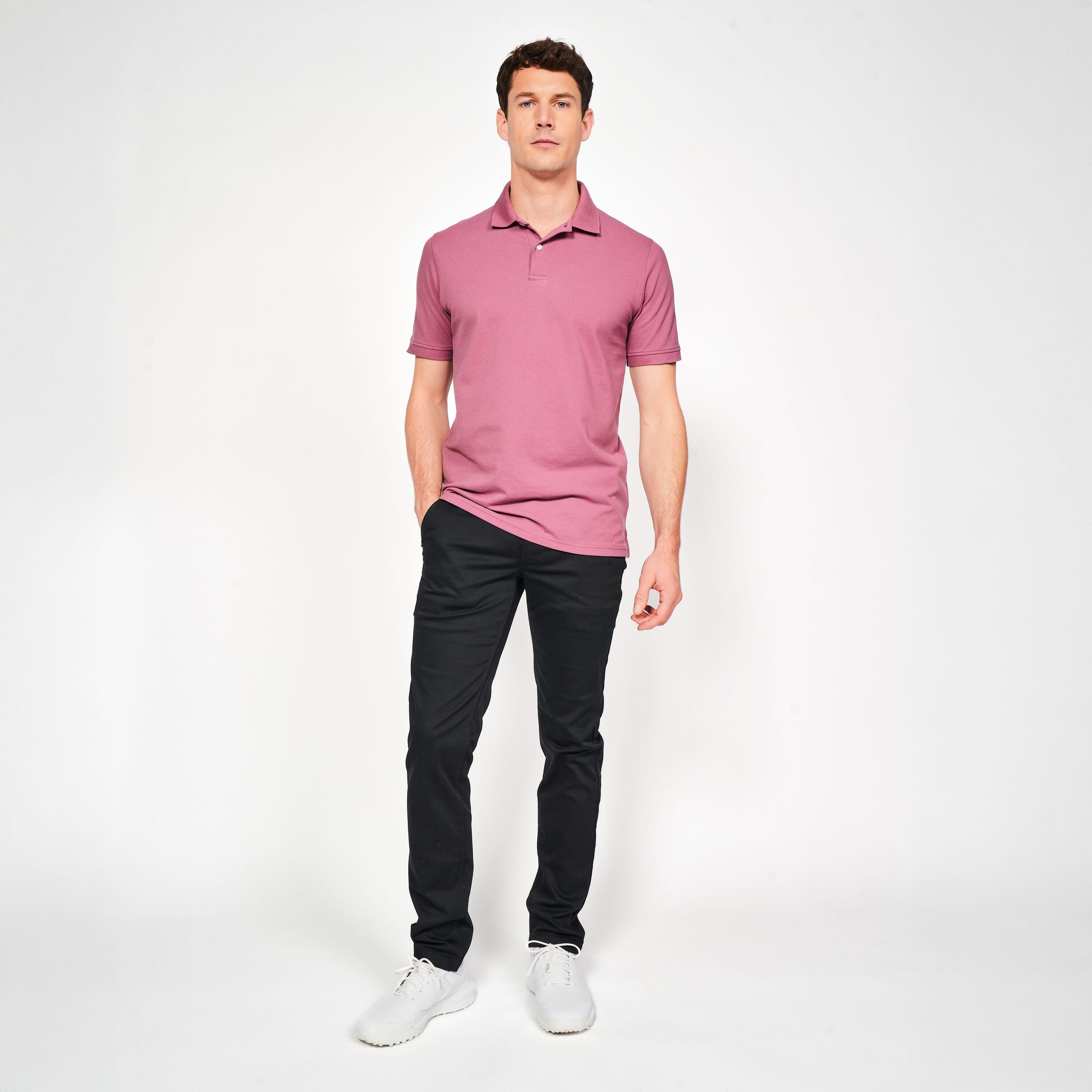 Polo golf uomo MW 500 rosa scuro 15/27