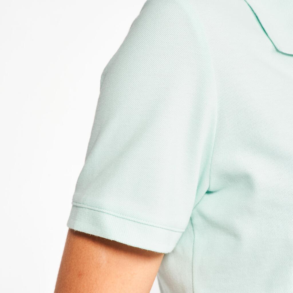 Women’s golf short sleeve polyester cotton polo shirt, MW500 dark brown