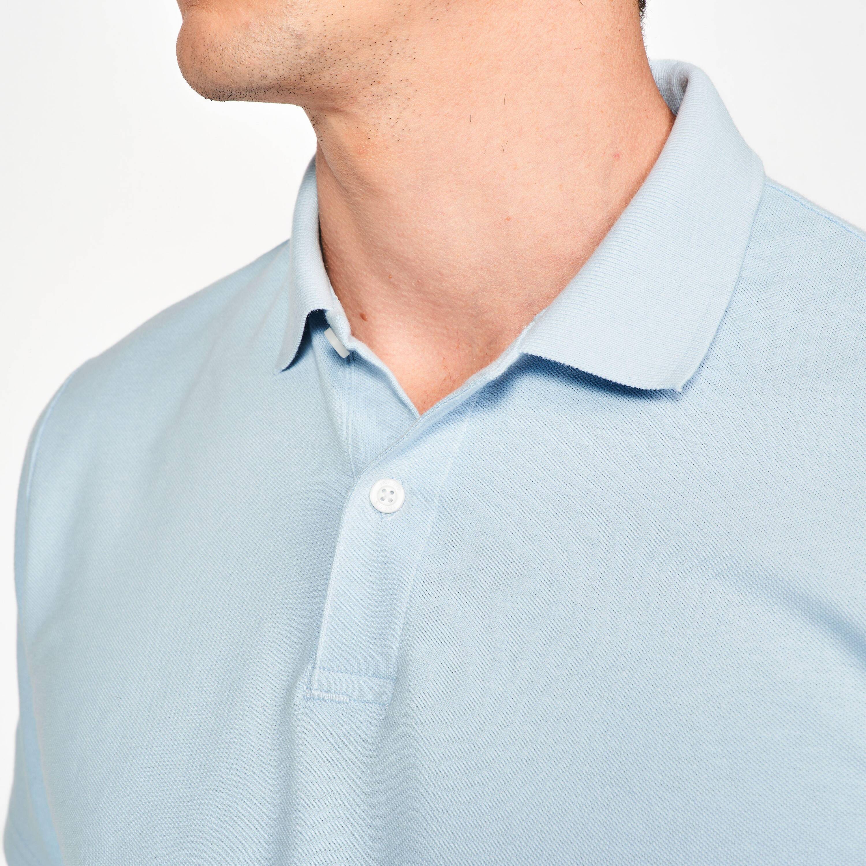 Men’s golf 100% cotton short sleeve polo shirt, MW100 SKY BLUE -  3