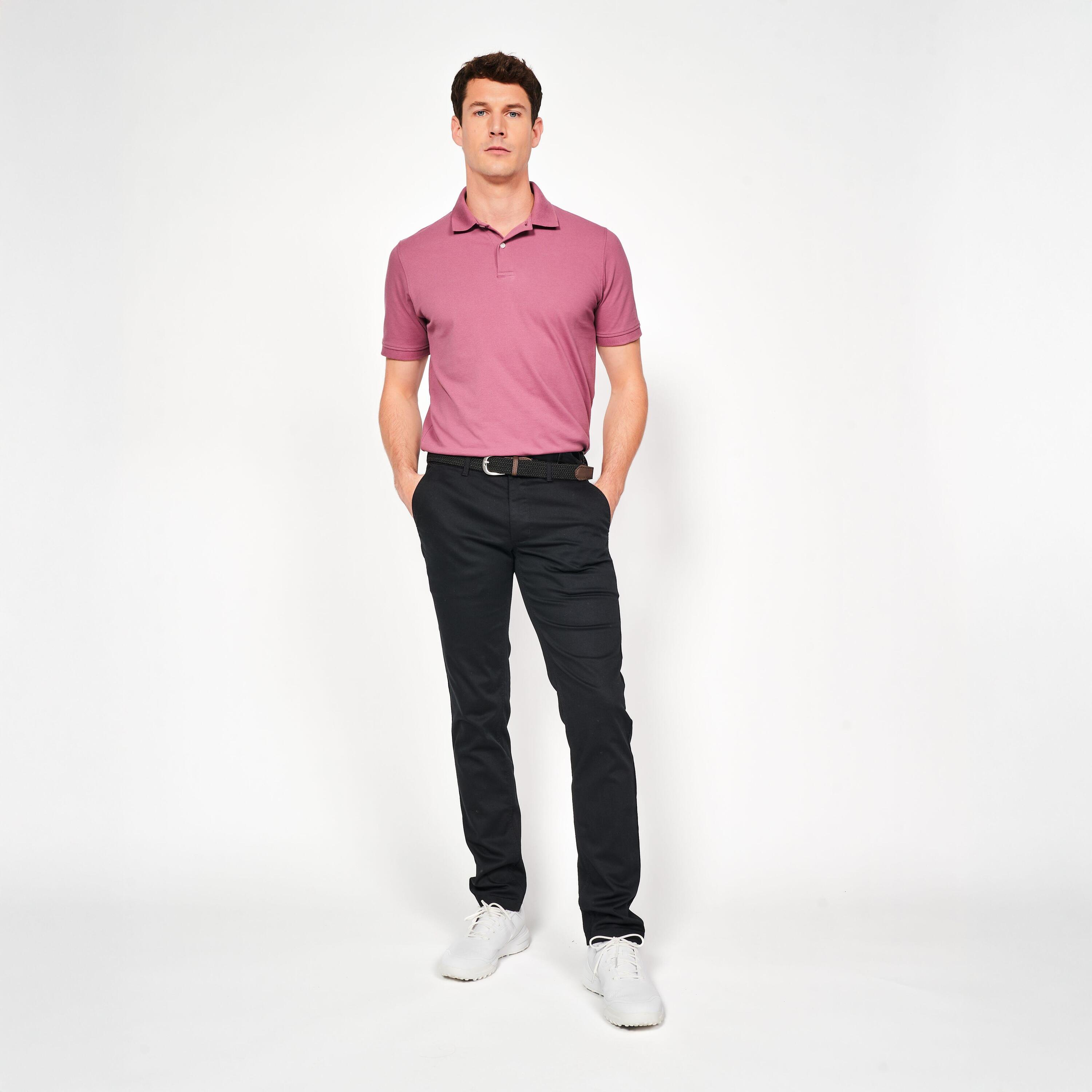 Polo golf uomo MW 500 rosa scuro 22/27