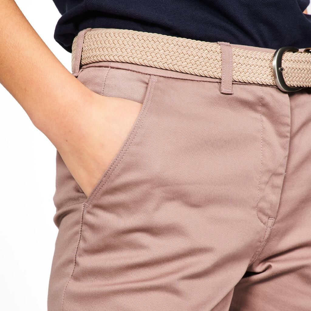 Čino pantalone za golf MW500 ženske - smeđe