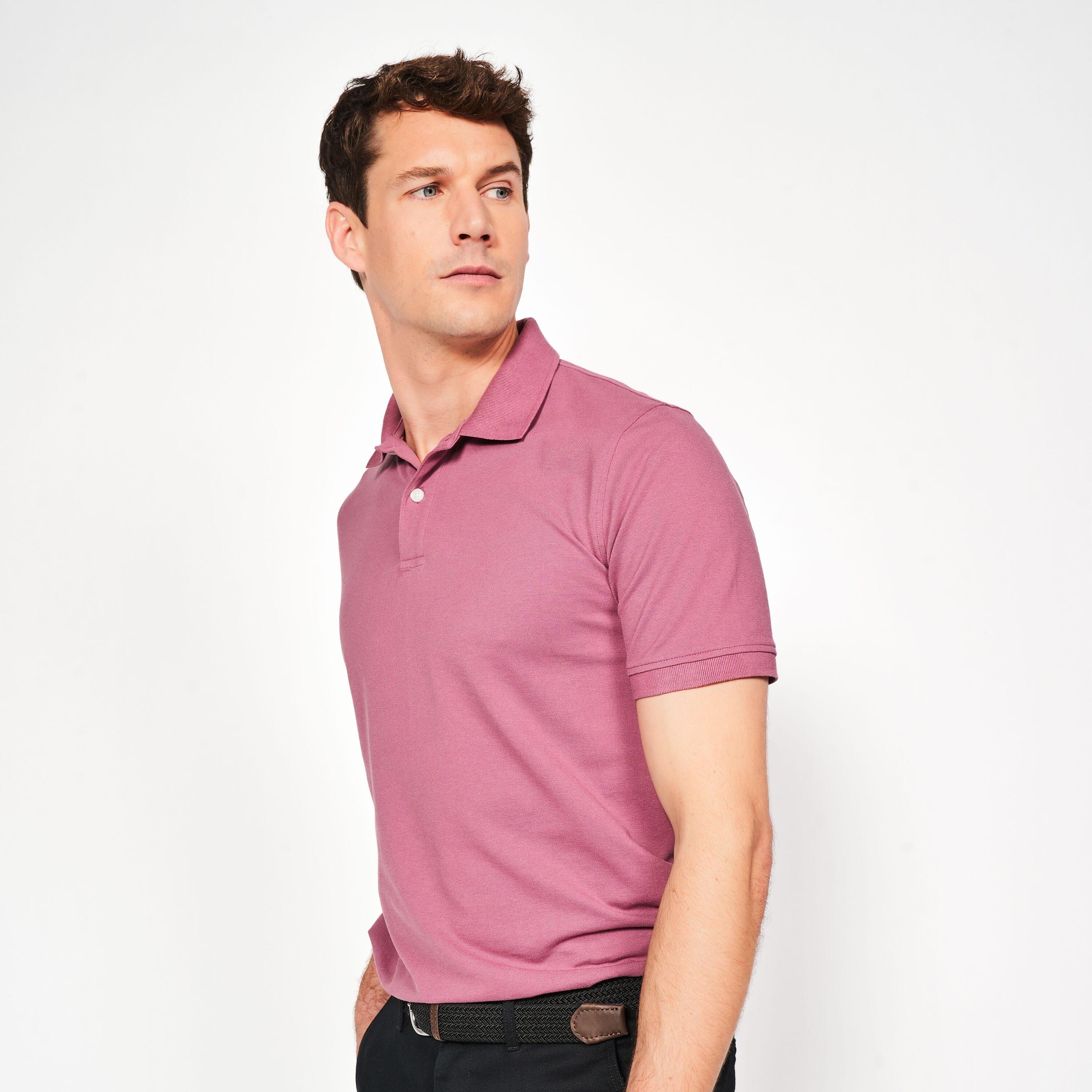 Polo golf uomo MW 500 rosa scuro 26/27