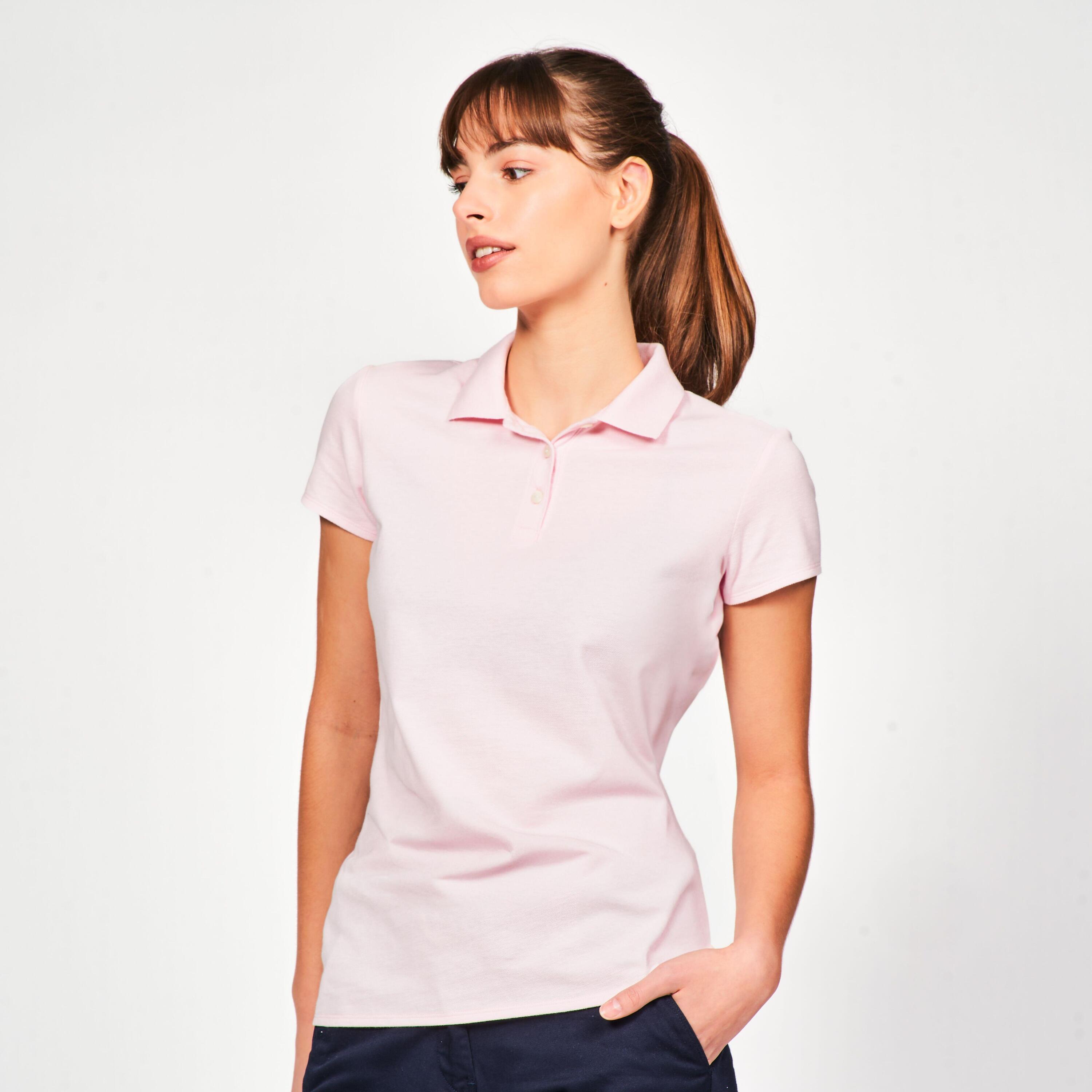 Pantalón de golf de algodón azul marino para mujer MW500 6/20