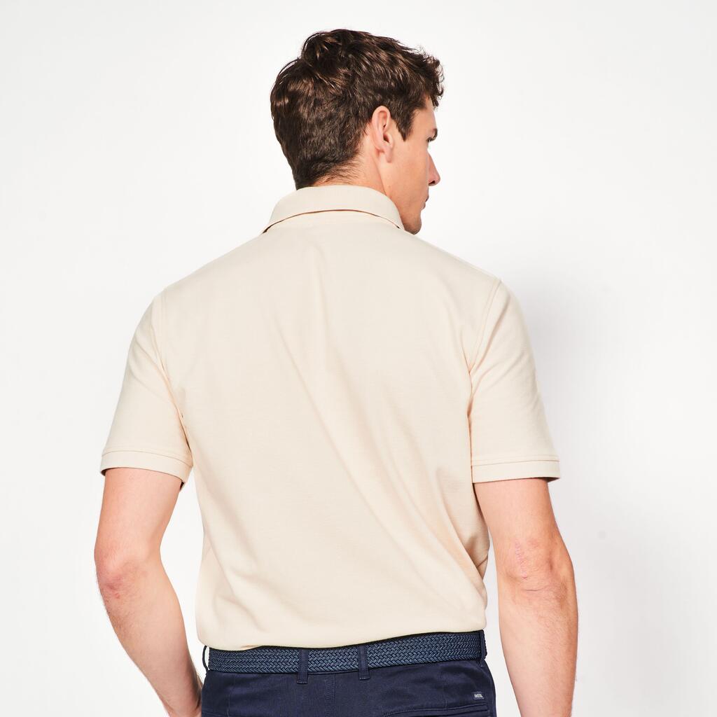 Golf cotton short sleeve polo shirt beige
