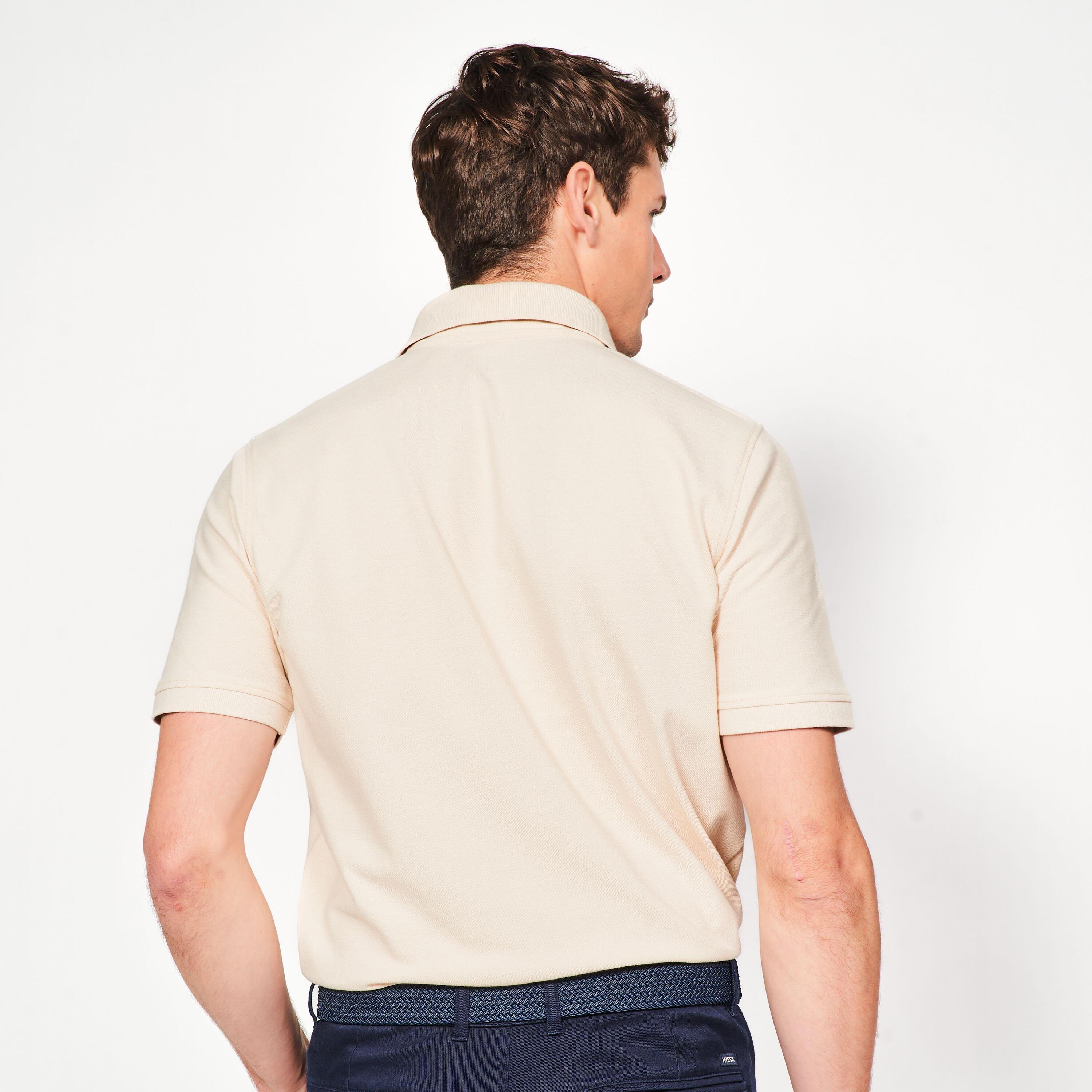 Golf Poloshirt kurzarm Baumwolle - MW500 beige  4/6