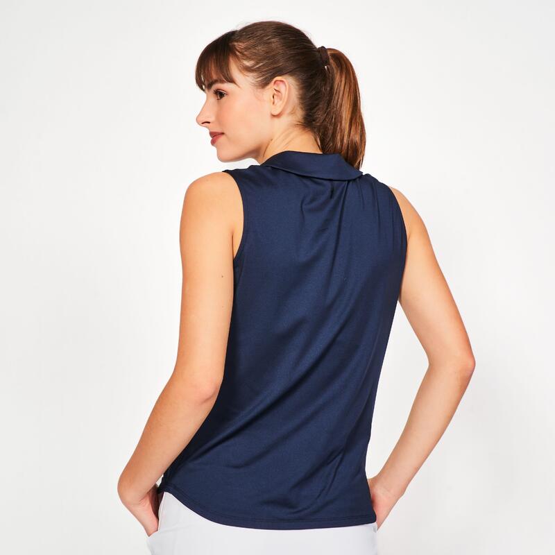 Maiou de golf WW500 Bleumarin Damă