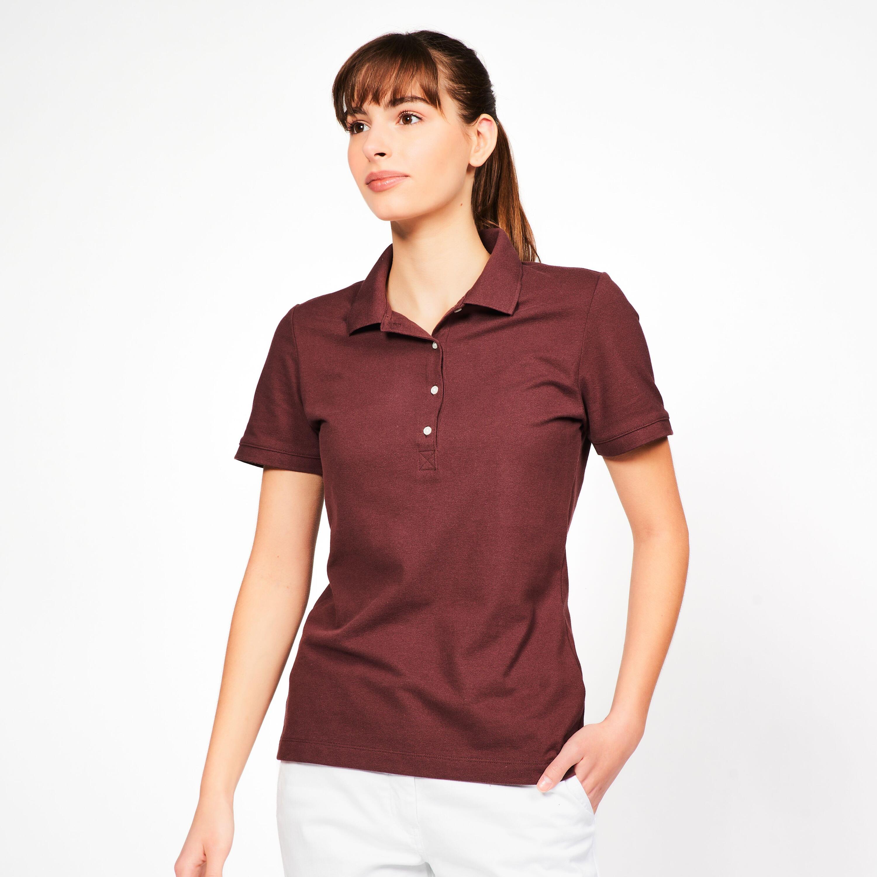 Polo golf donna MW 500 marrone scuro 8/17