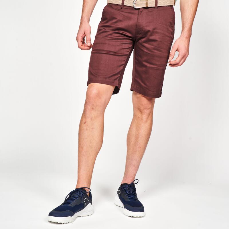 Pantalon scurt chino bumbac golf MW500 Maro Bărbați