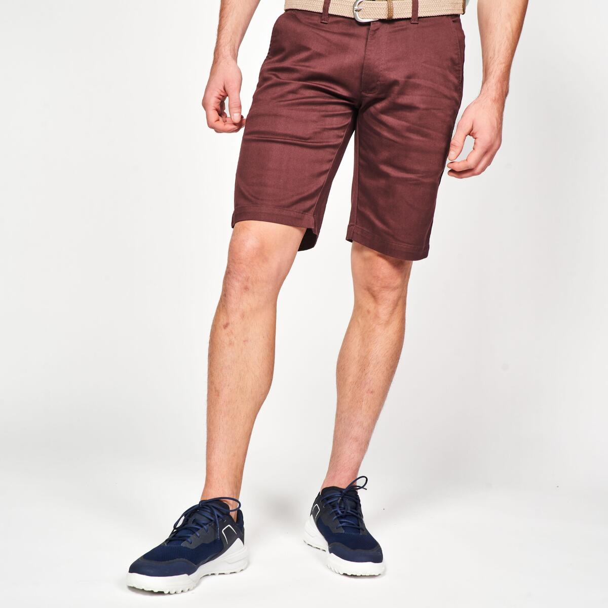 Short chino coton golf Homme, MW500 marron