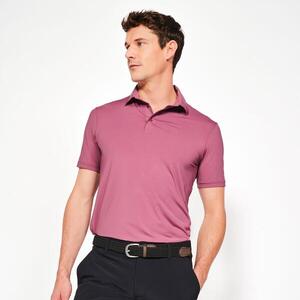 Polo de golf sintético y transpirable manga corta hombre, WW900 rosa oscuro